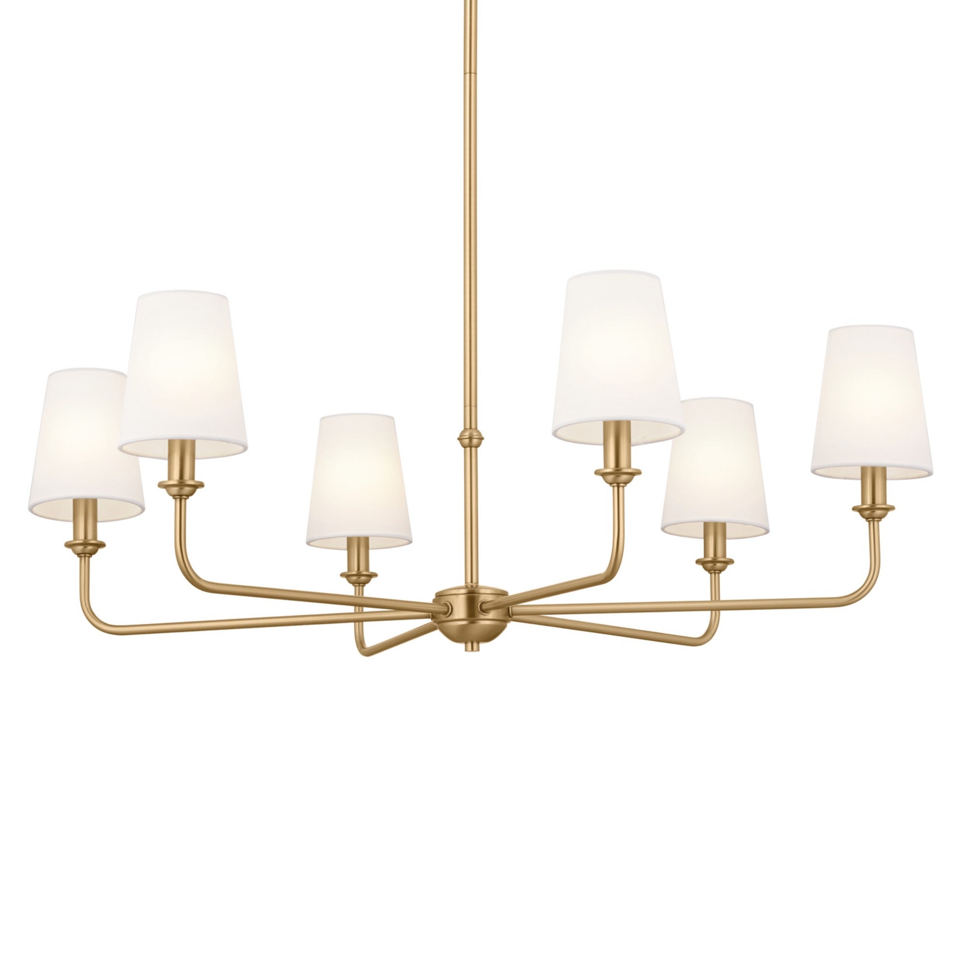 Pallas 32" 6-Light Chandelier, Brushed Natural Brass Finish - Bees Lighting