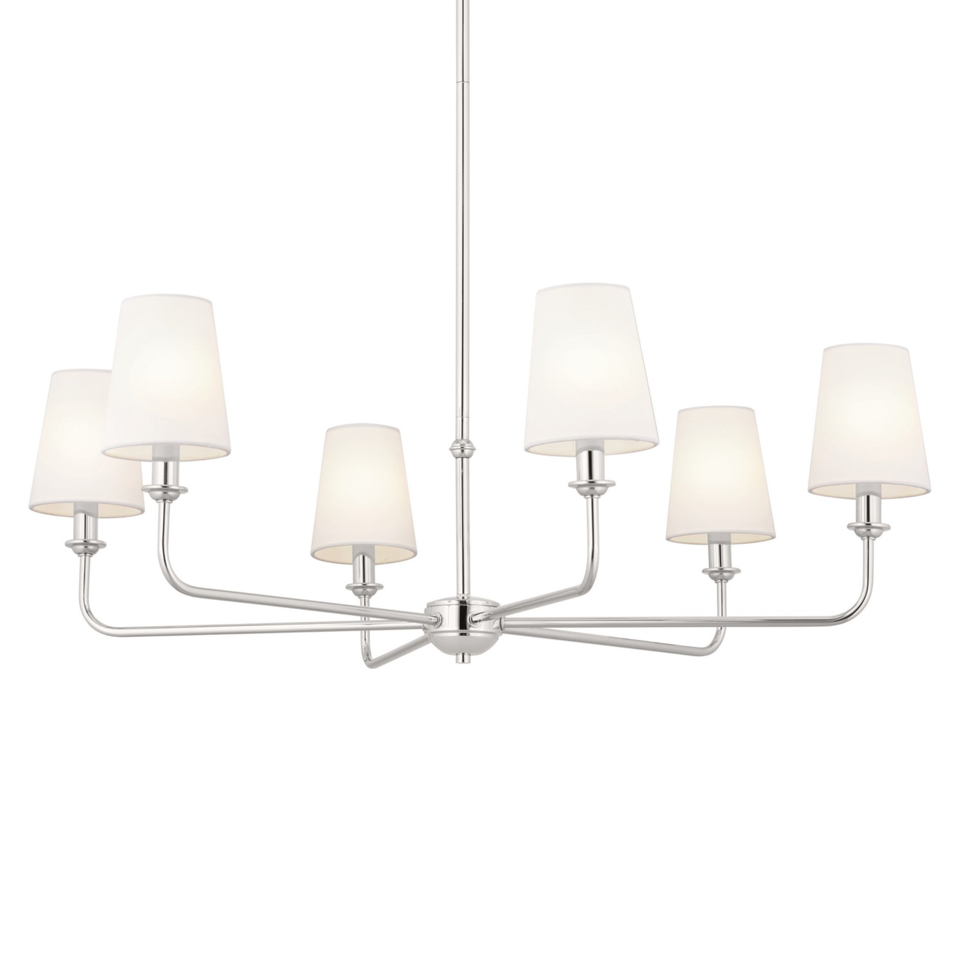 Pallas 32" 6-Light Chandelier, Polished Nickel Finish - Bees Lighting