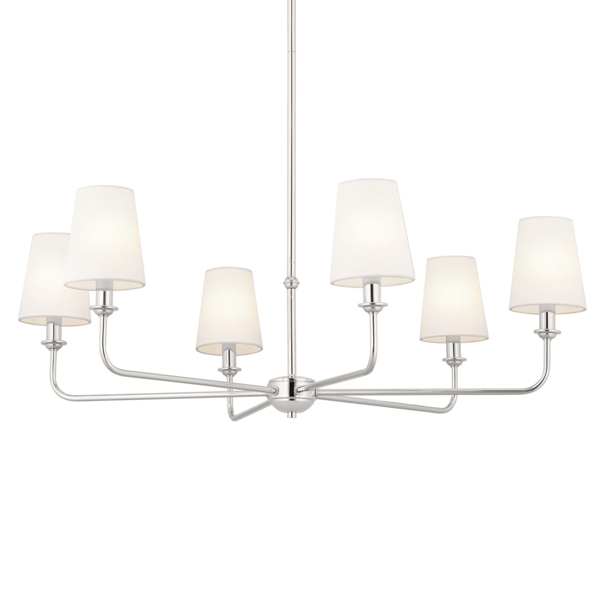 Pallas 32" 6-Light Chandelier, Polished Nickel Finish - Bees Lighting