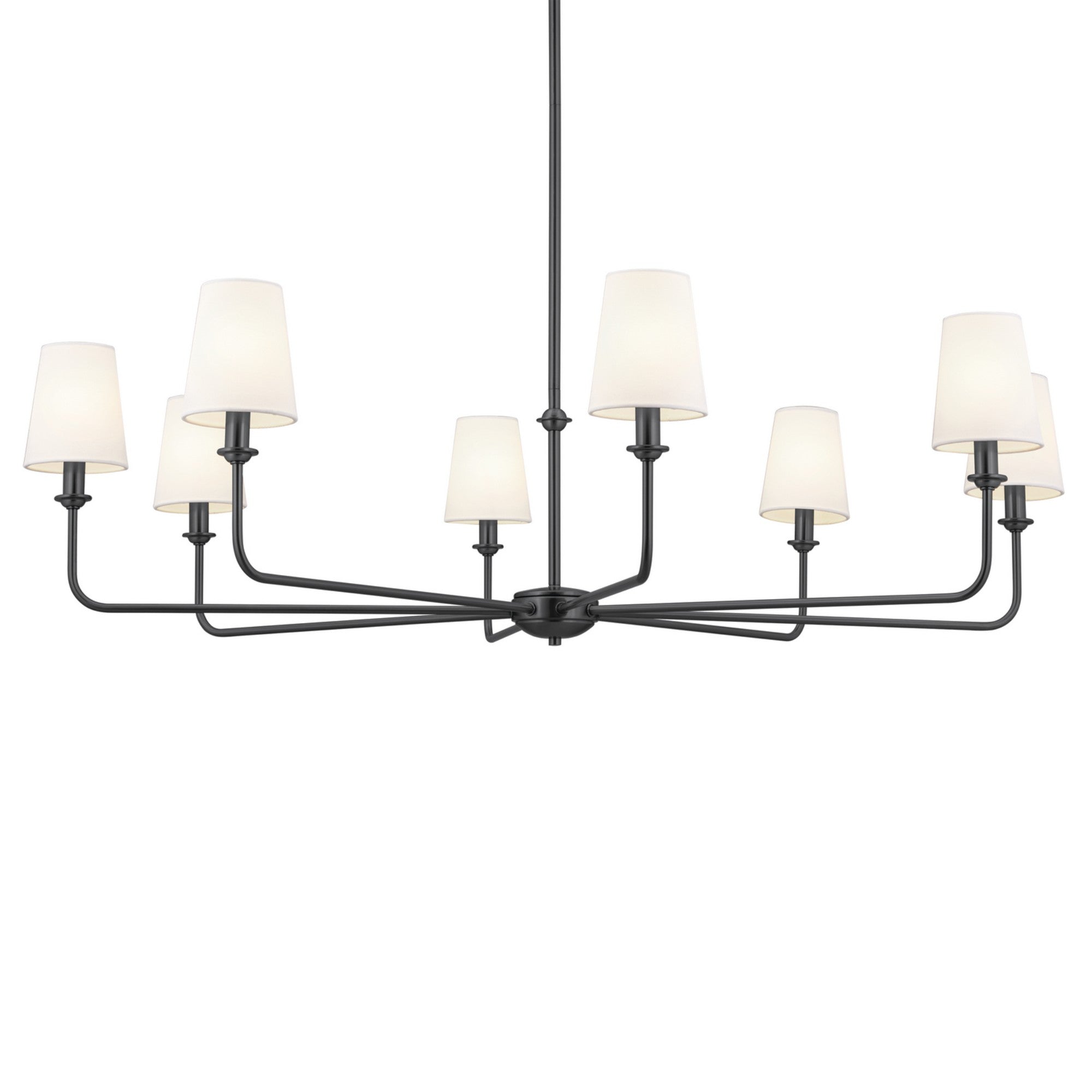 Pallas 43" 8-Light Chandelier, Black Finish - Bees Lighting