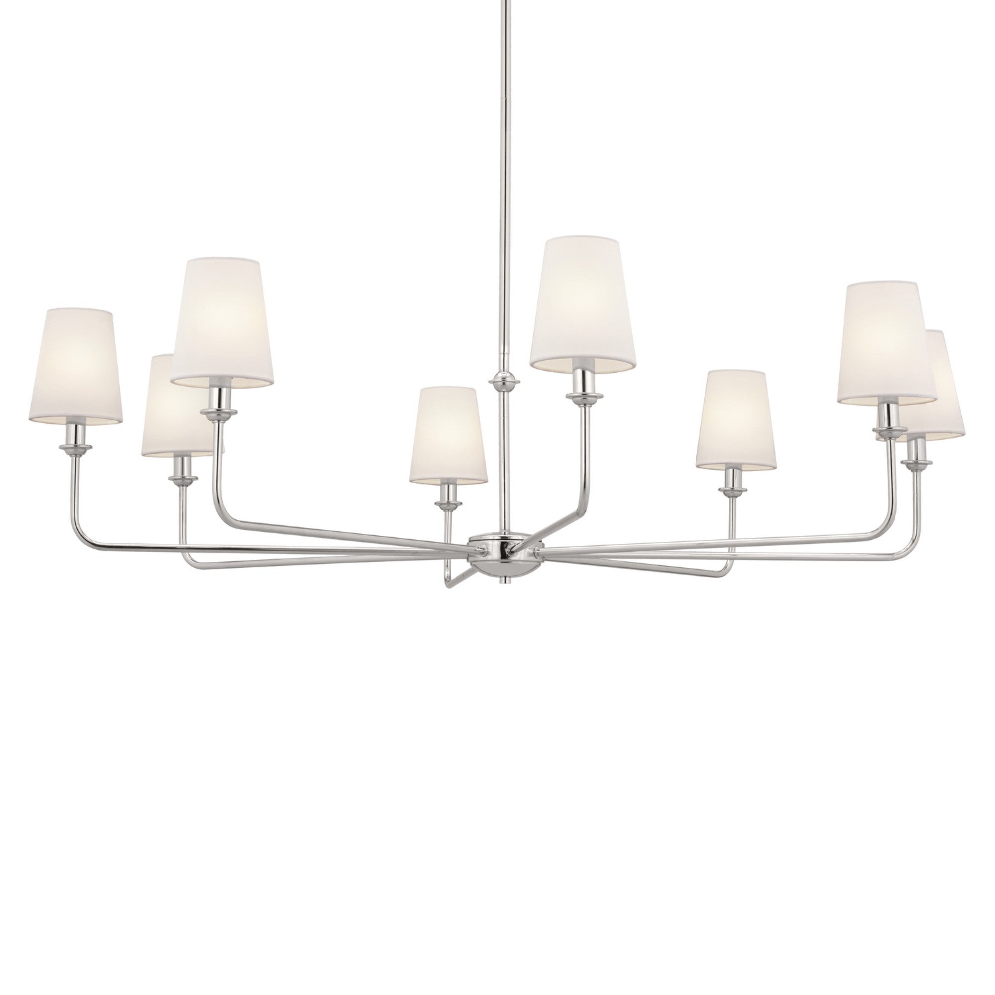 Pallas 43" 8-Light Chandelier, Polished Nickel Finish - Bees Lighting