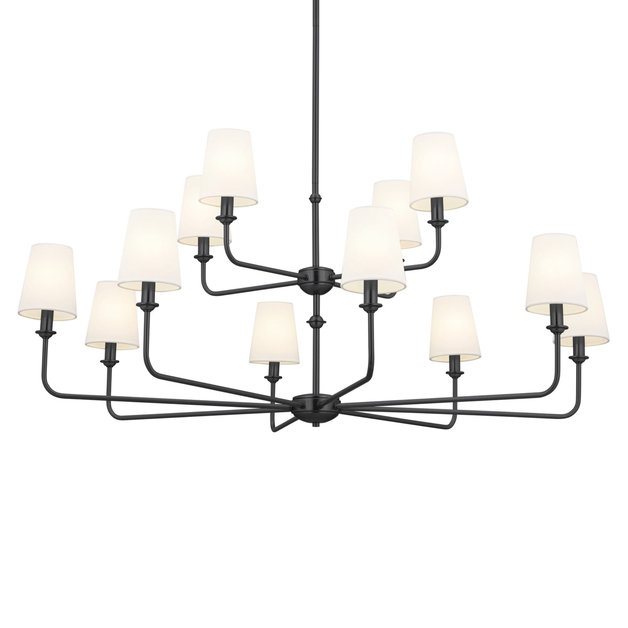 Pallas 43" 12-Light Chandelier, Black Finish - Bees Lighting