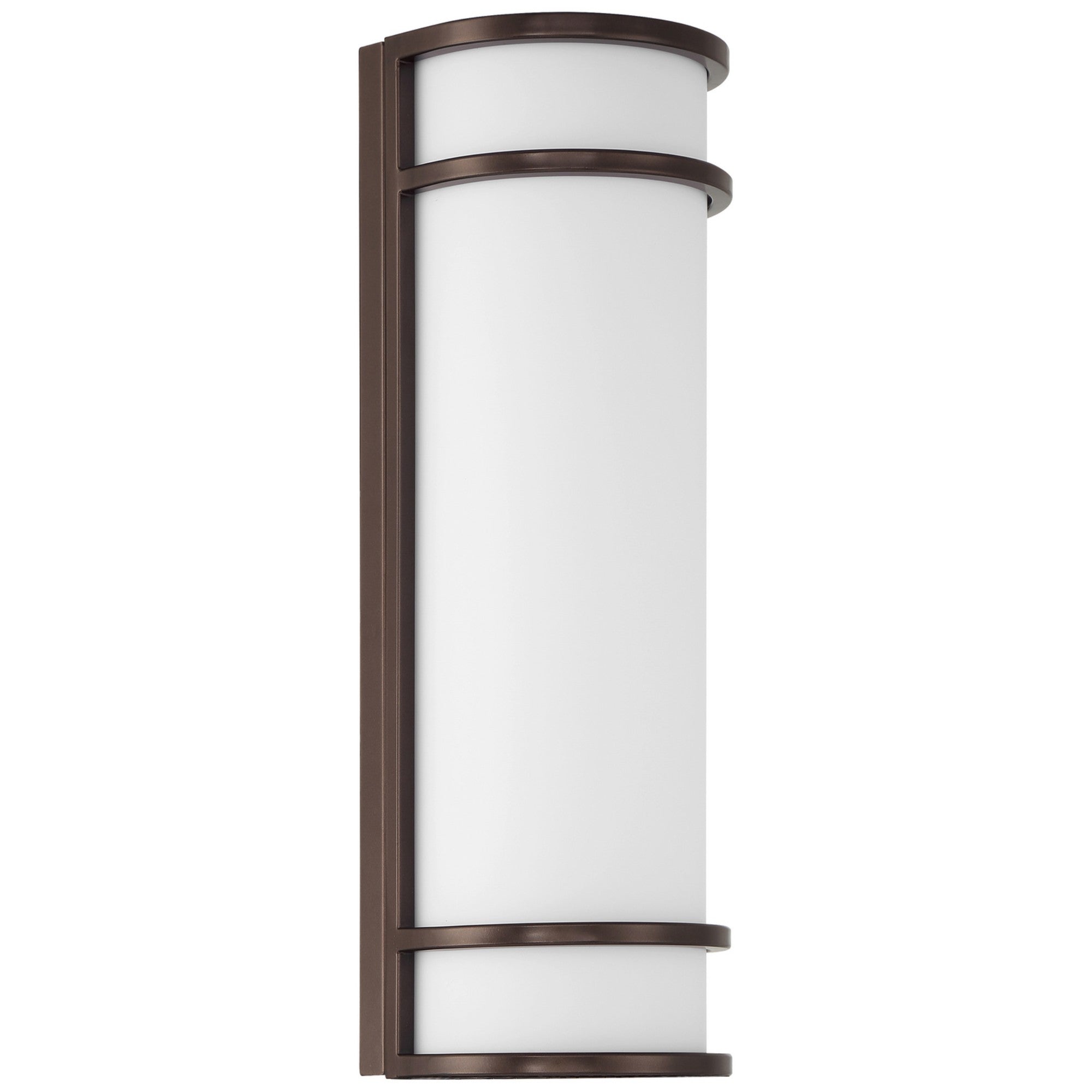 Cove Dual Voltage 18" LED Outdoor Wall Sconce, Bronze Finish, Emergency Backup - Bees Lighting
