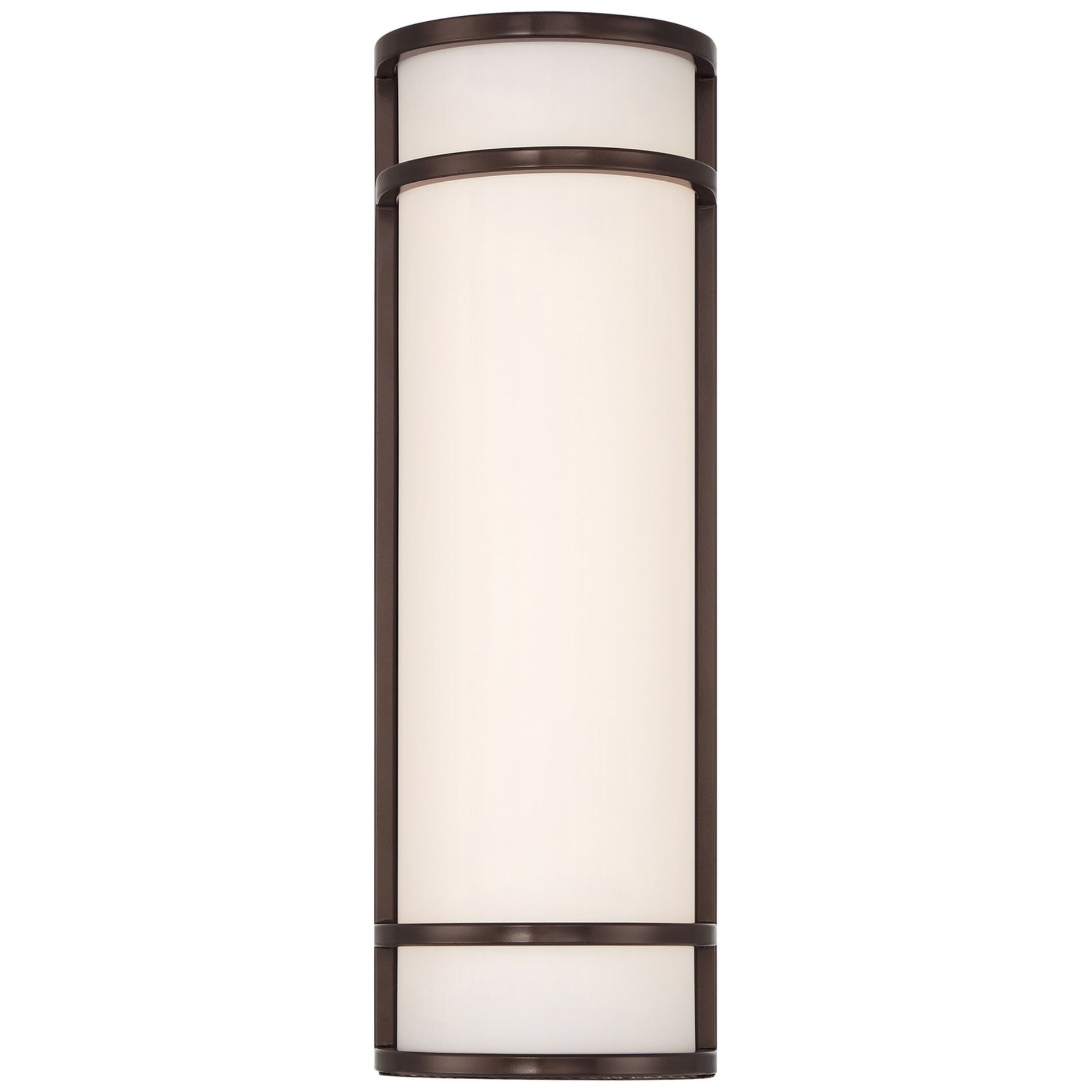 Cove Dual Voltage 18" LED Outdoor Wall Sconce, Bronze Finish, Emergency Backup - Bees Lighting