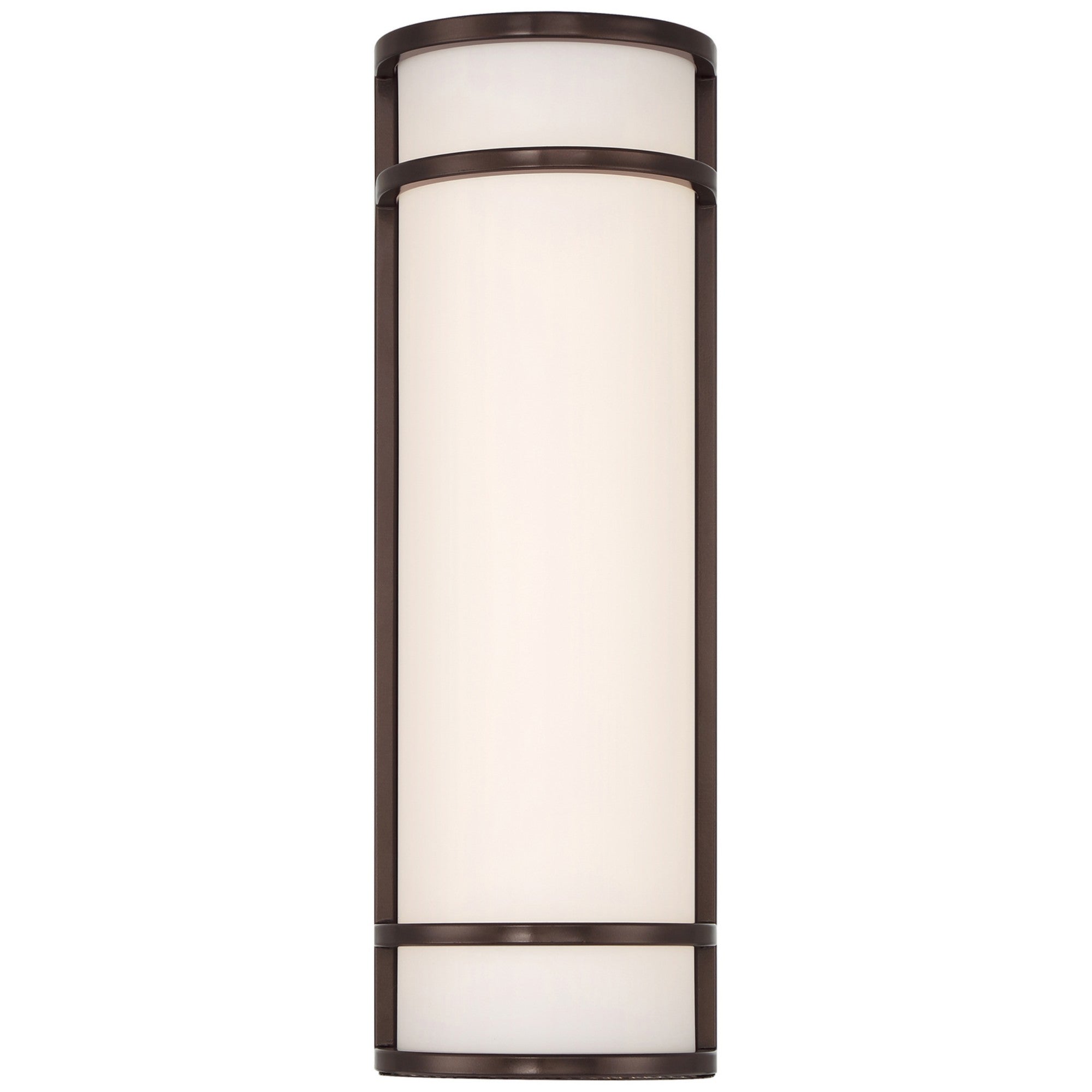 Cove Dual Voltage 18" LED Outdoor Wall Sconce, Bronze Finish, Emergency Backup - Bees Lighting