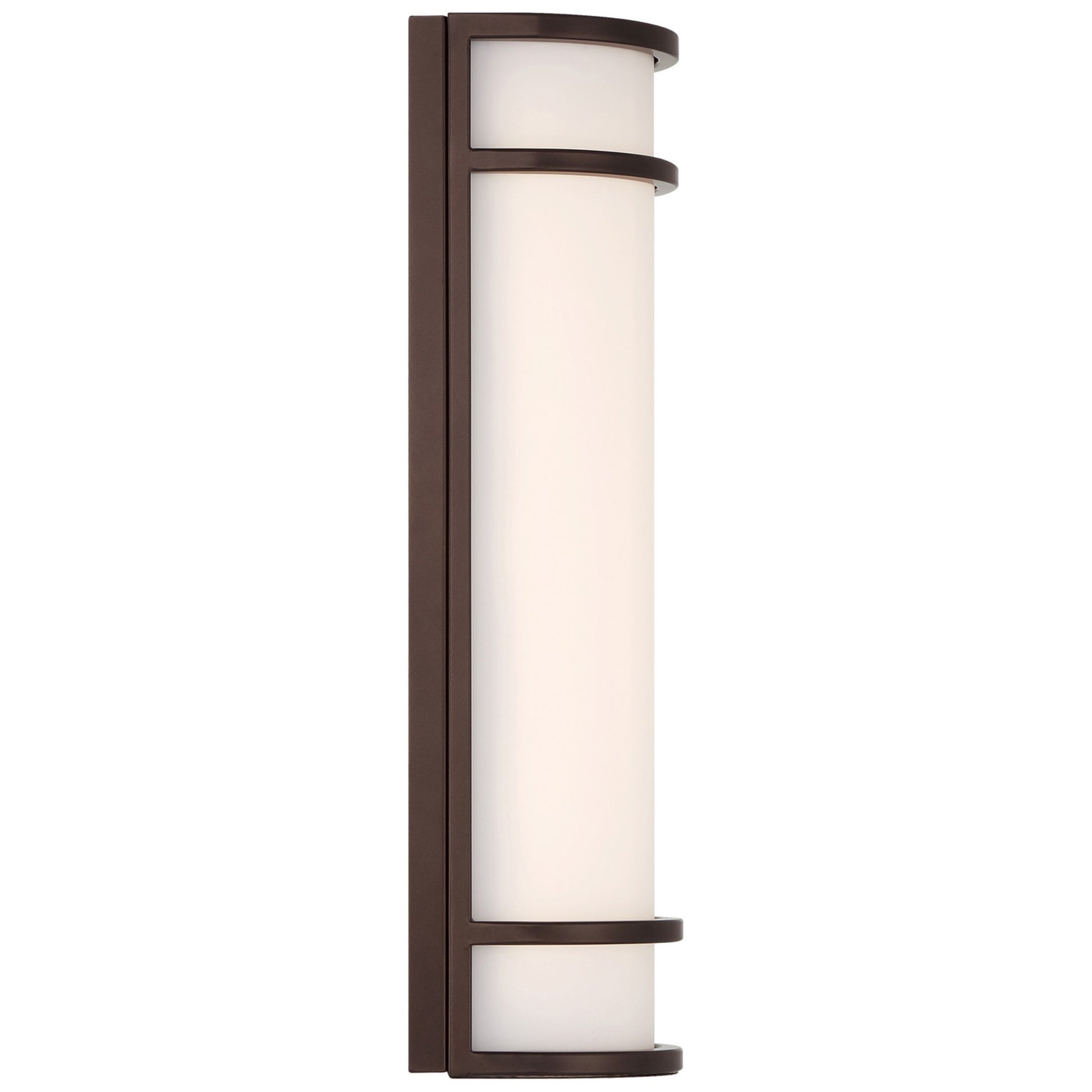Cove Dual Voltage 18" LED Outdoor Wall Sconce, Bronze Finish, Emergency Backup - Bees Lighting