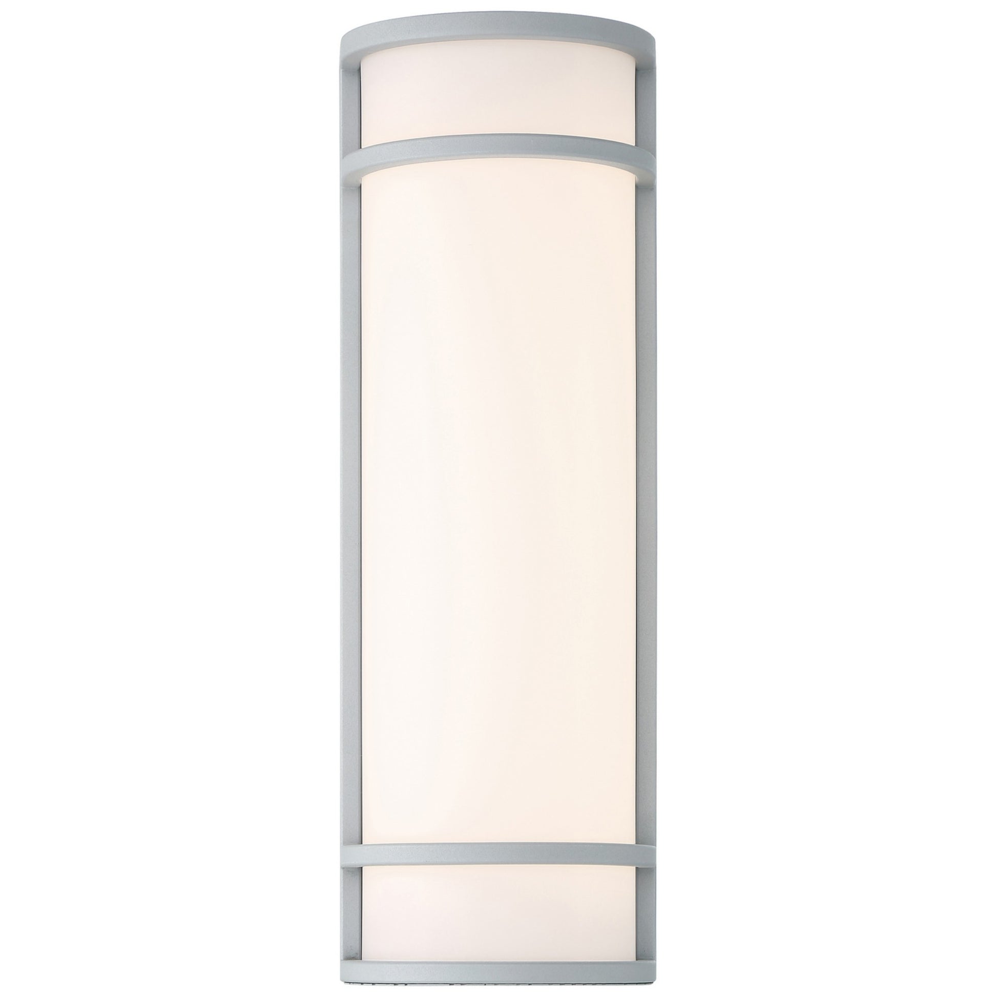 Cove Dual Voltage 18" LED Outdoor Wall Sconce, Satin Finish, Emergency Backup - Bees Lighting