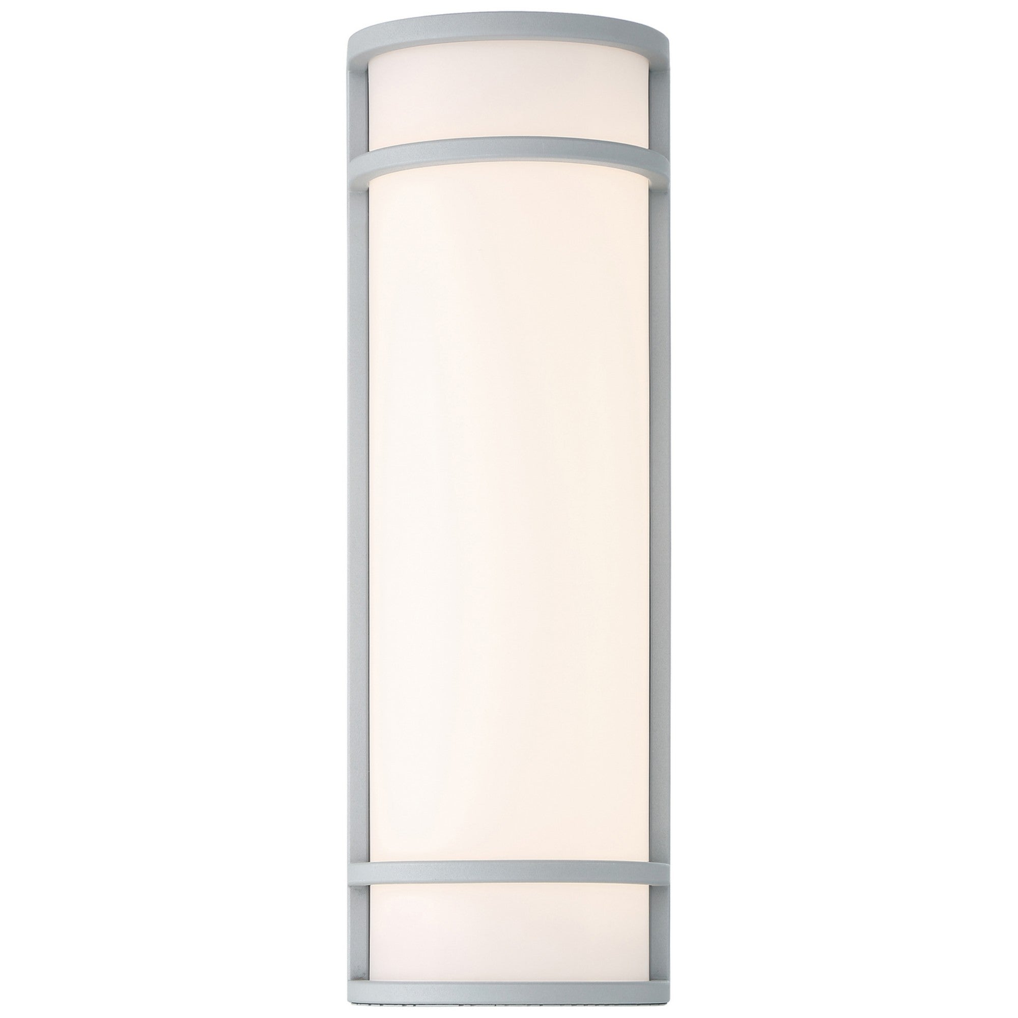 Cove Dual Voltage 18" LED Outdoor Wall Sconce, Satin Finish, Emergency Backup - Bees Lighting