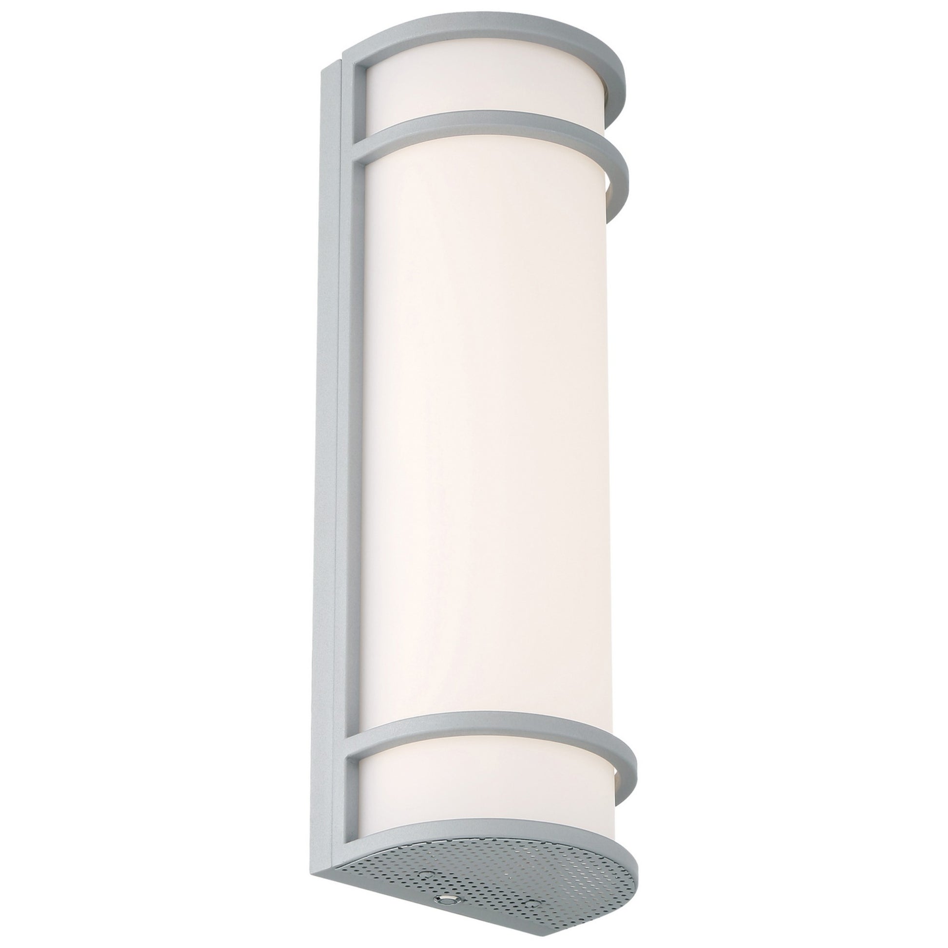 Cove Dual Voltage 18" LED Outdoor Wall Sconce, Satin Finish, Emergency Backup - Bees Lighting