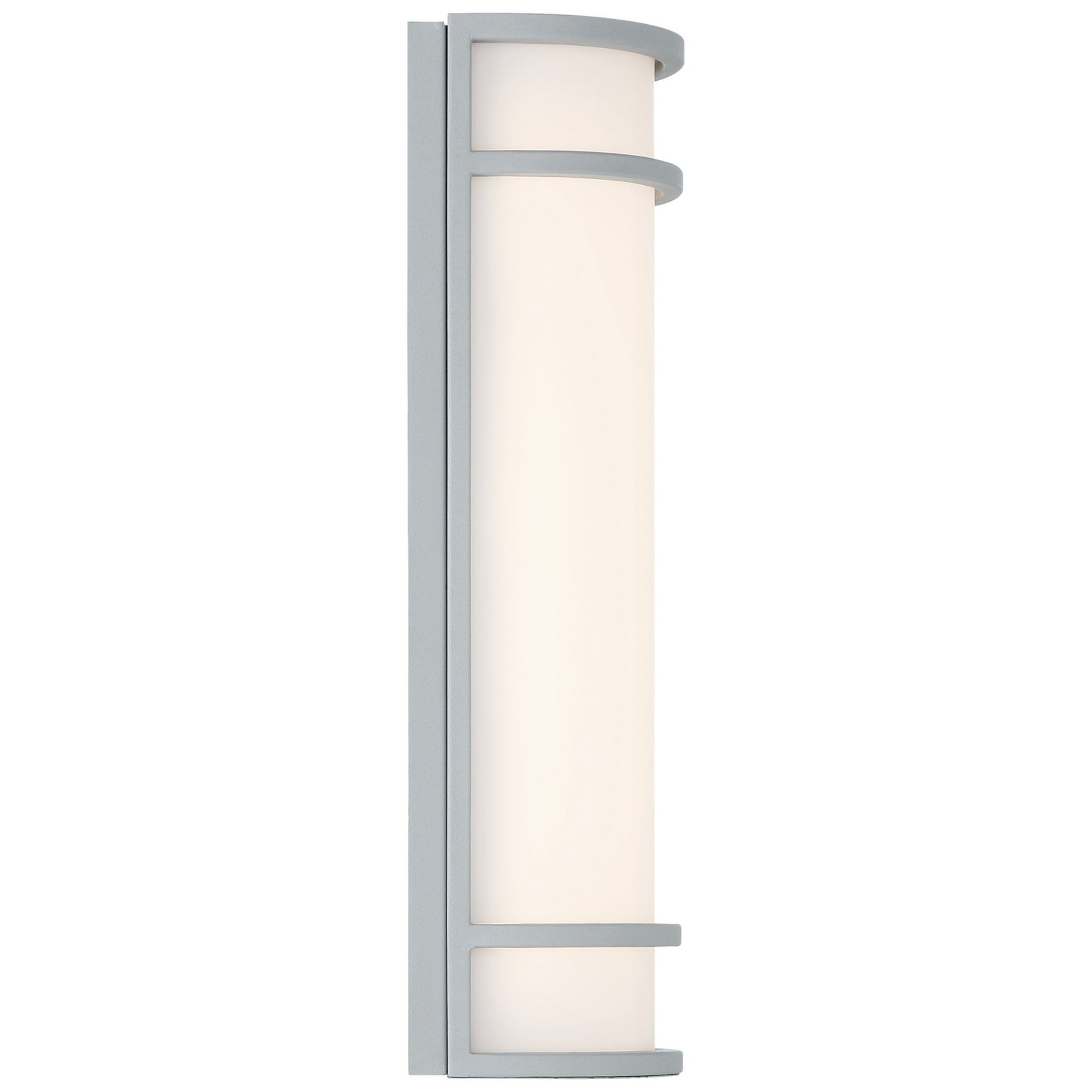 Cove Dual Voltage 18" LED Outdoor Wall Sconce, Satin Finish, Emergency Backup - Bees Lighting