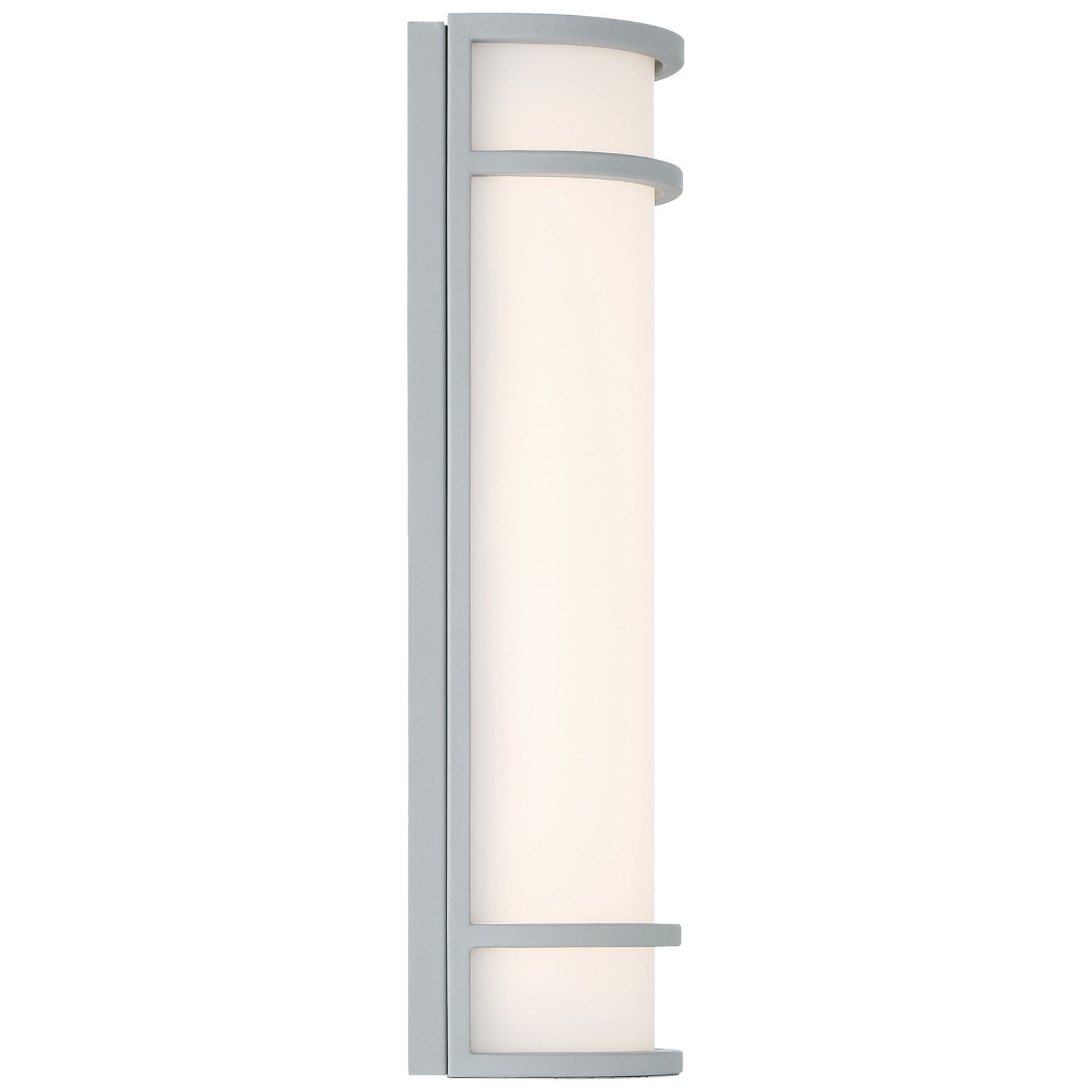Cove Dual Voltage 18" LED Outdoor Wall Sconce, Satin Finish, Emergency Backup - Bees Lighting