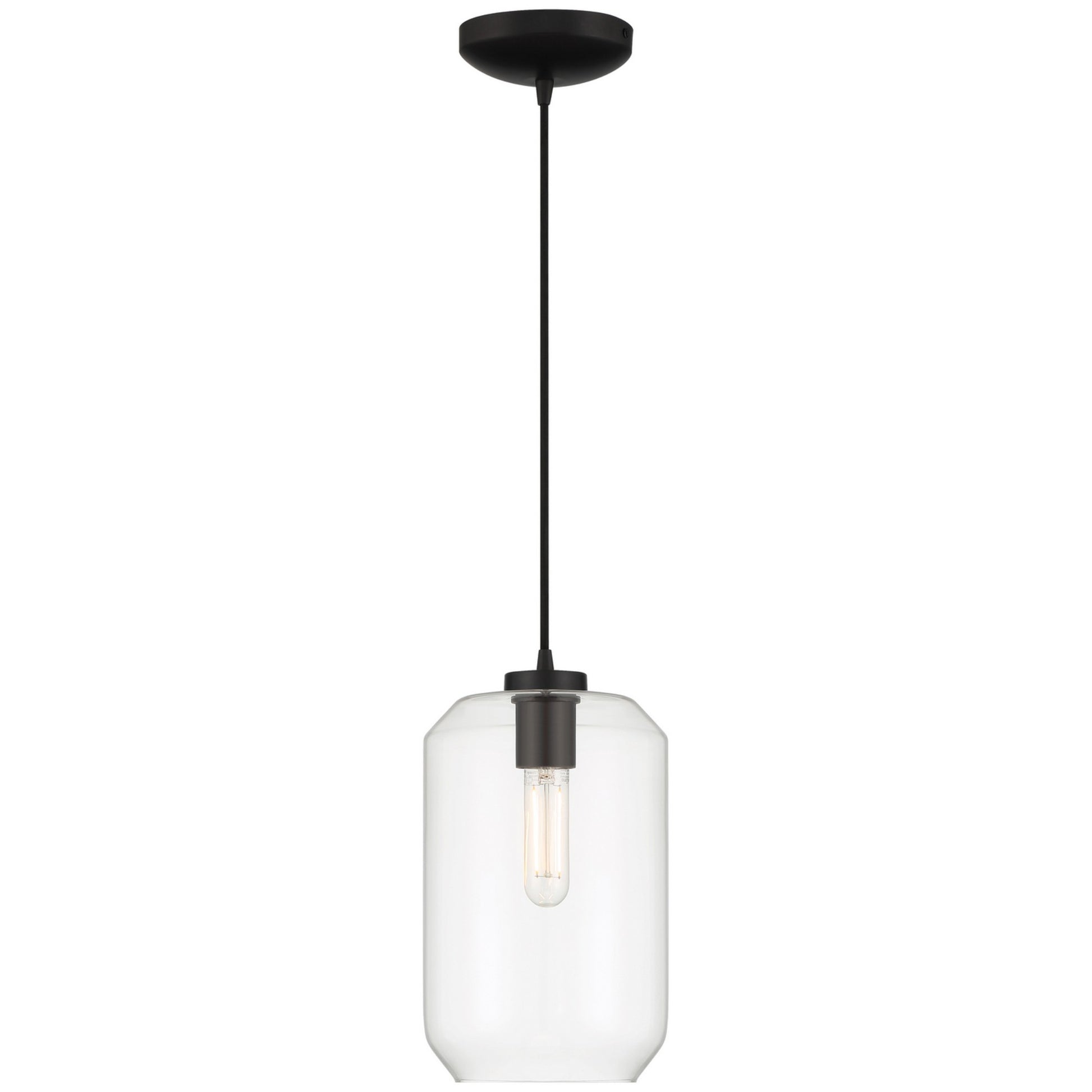 Clarity 12" LED Pendant, Black Finish - Bees Lighting
