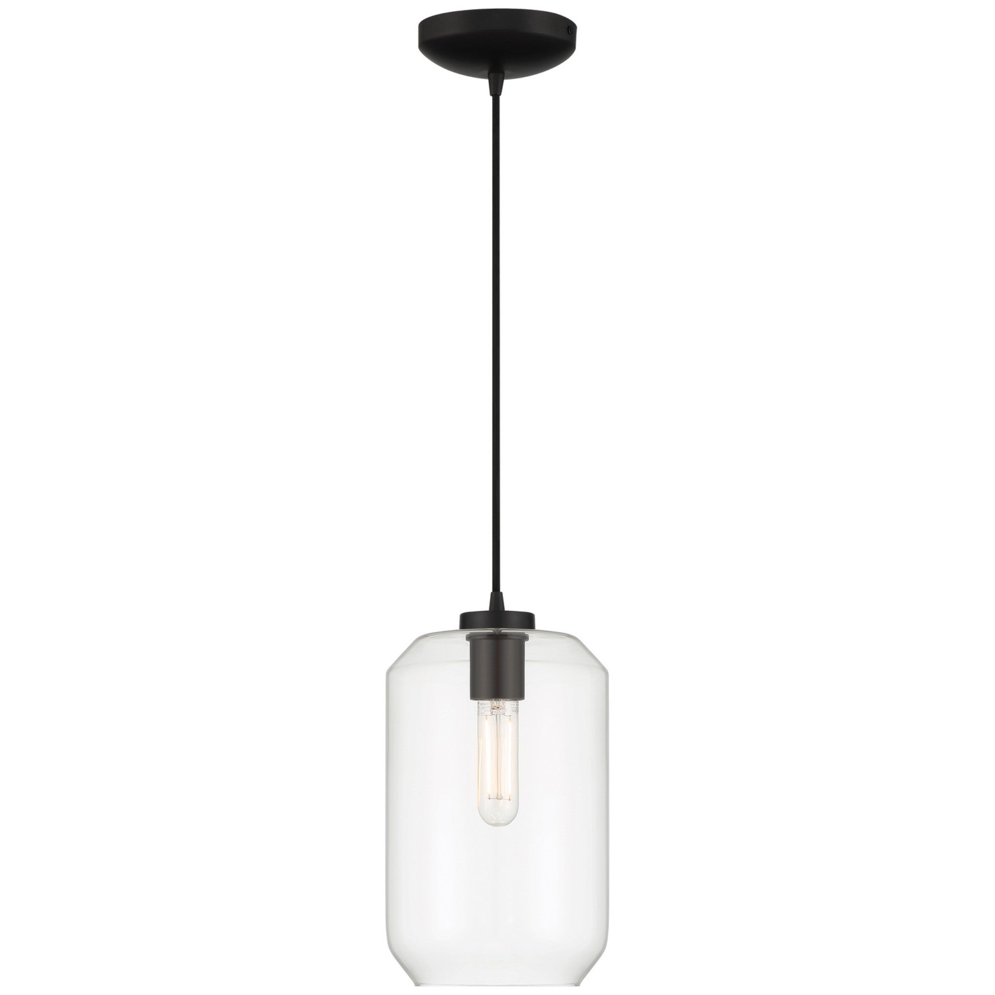 Clarity 12" LED Pendant, Black Finish - Bees Lighting