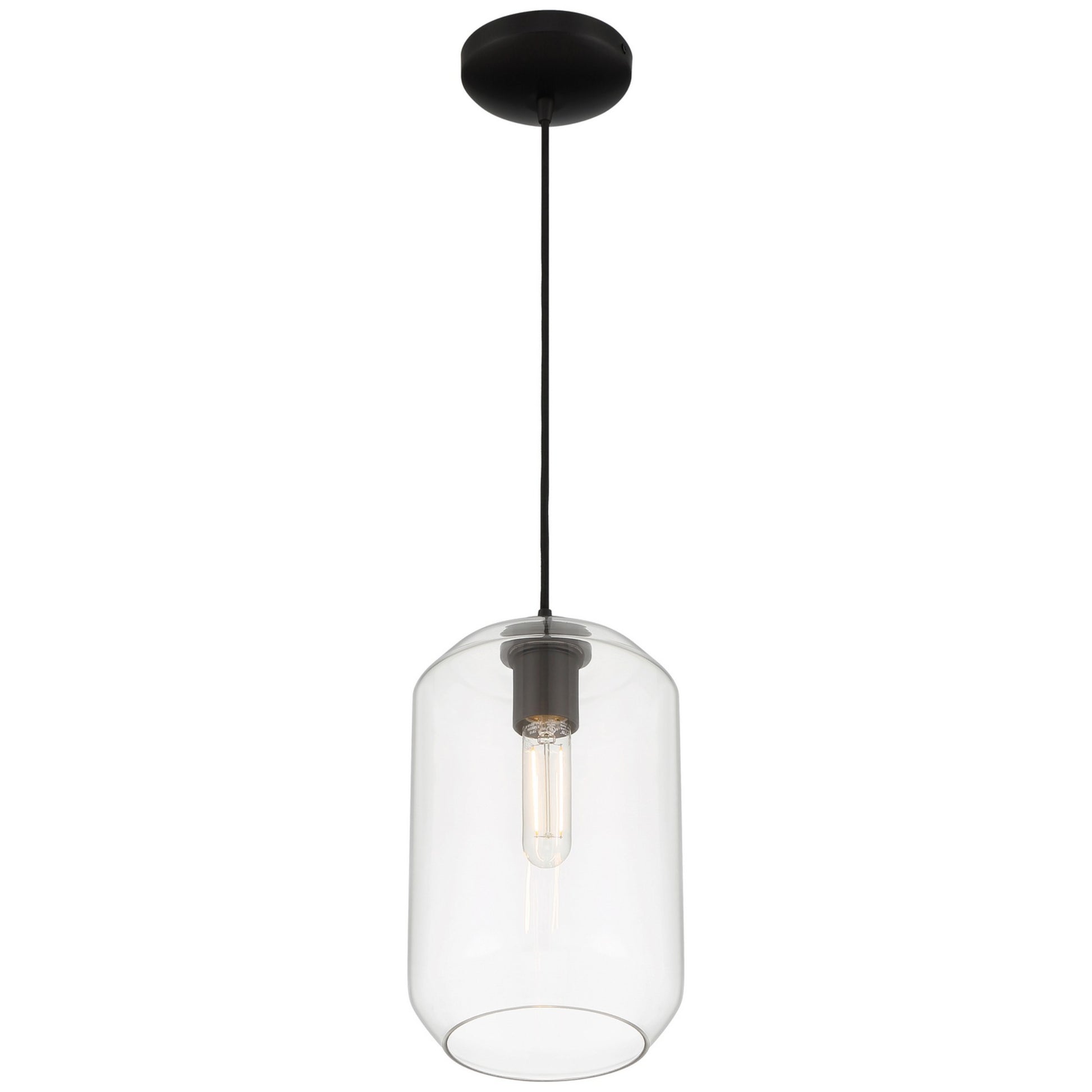 Clarity 12" LED Pendant, Black Finish - Bees Lighting