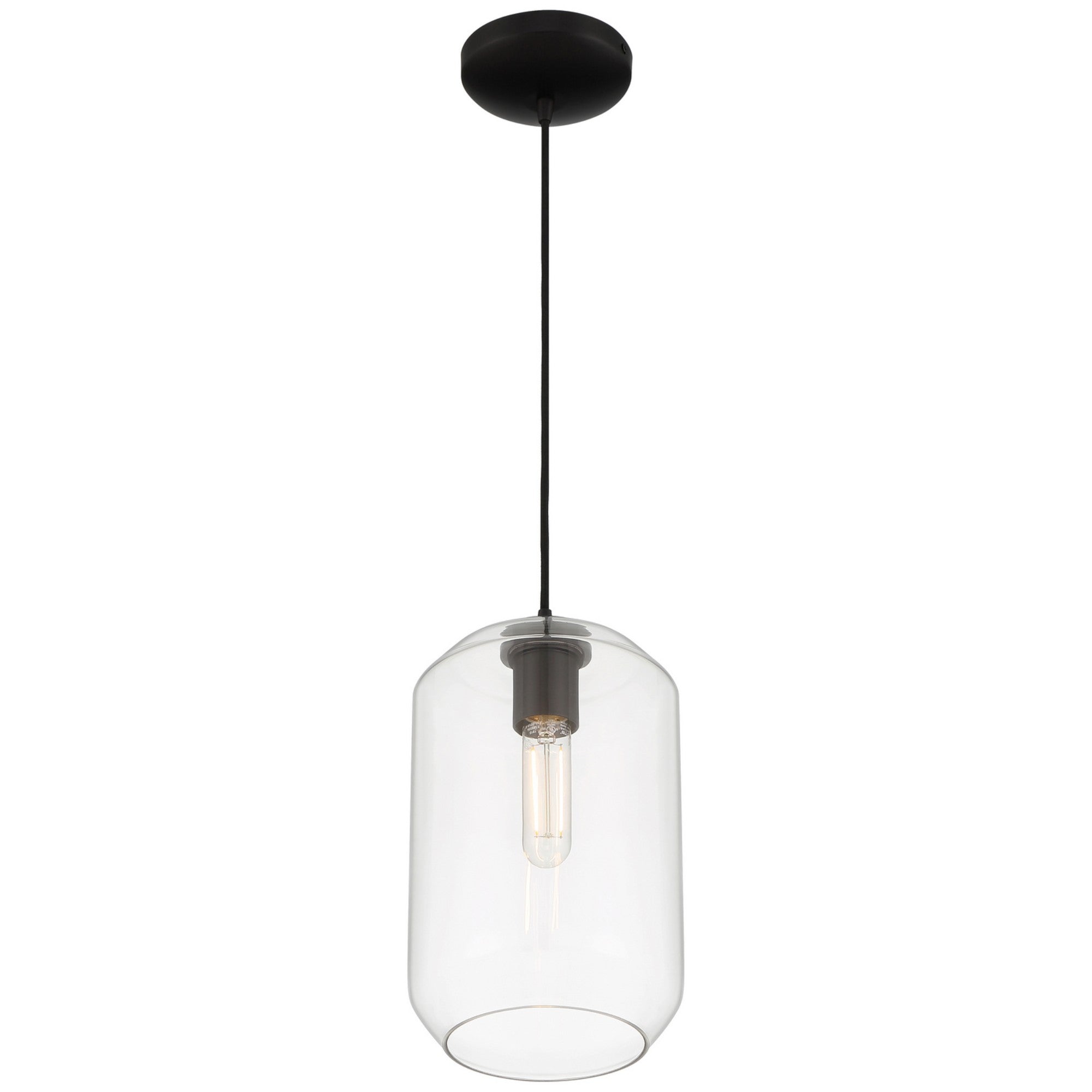 Clarity 12" LED Pendant, Black Finish - Bees Lighting
