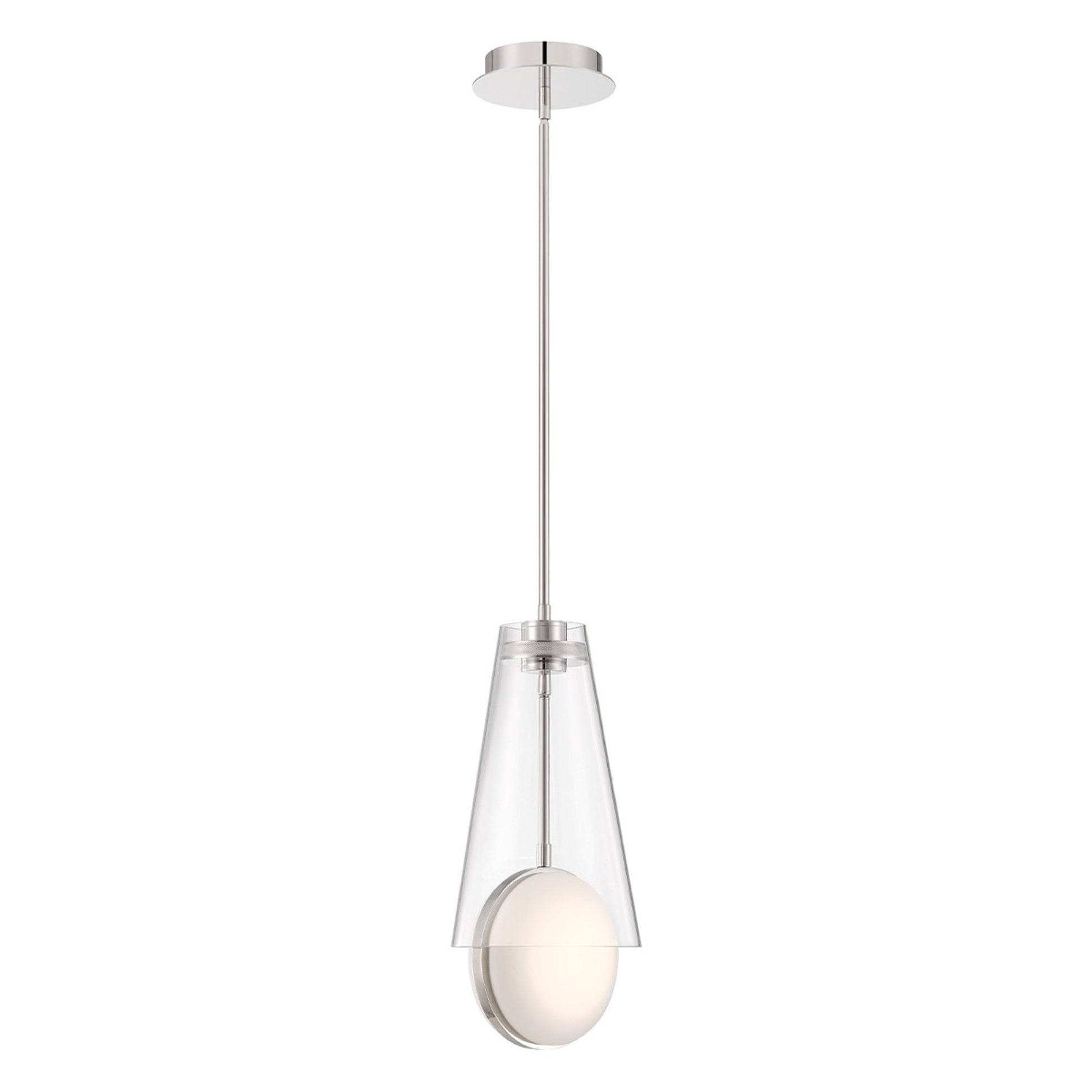 Solari 19" LED Pendant, Polished Nickel Finish - Bees Lighting