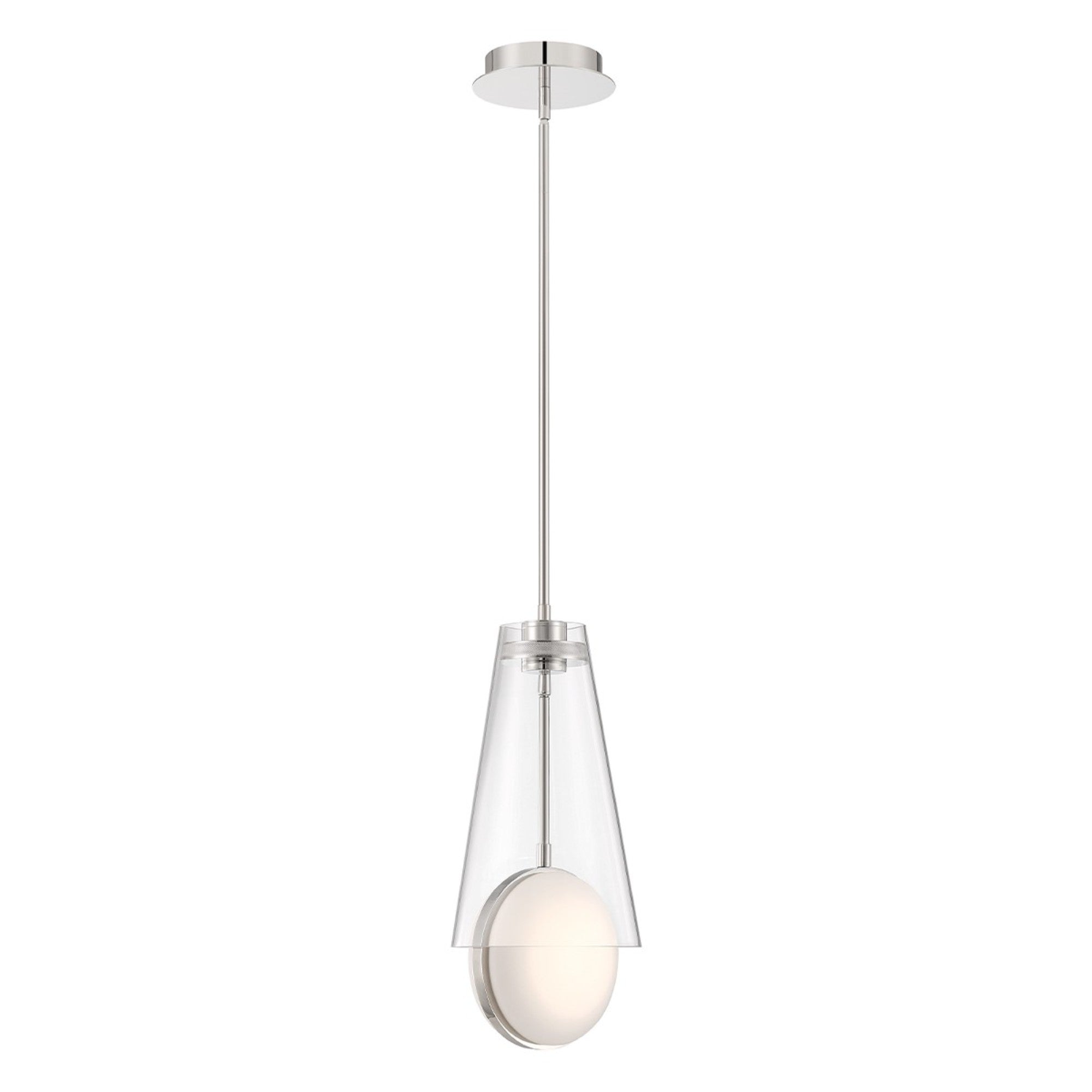 Solari 19" LED Pendant, Polished Nickel Finish - Bees Lighting