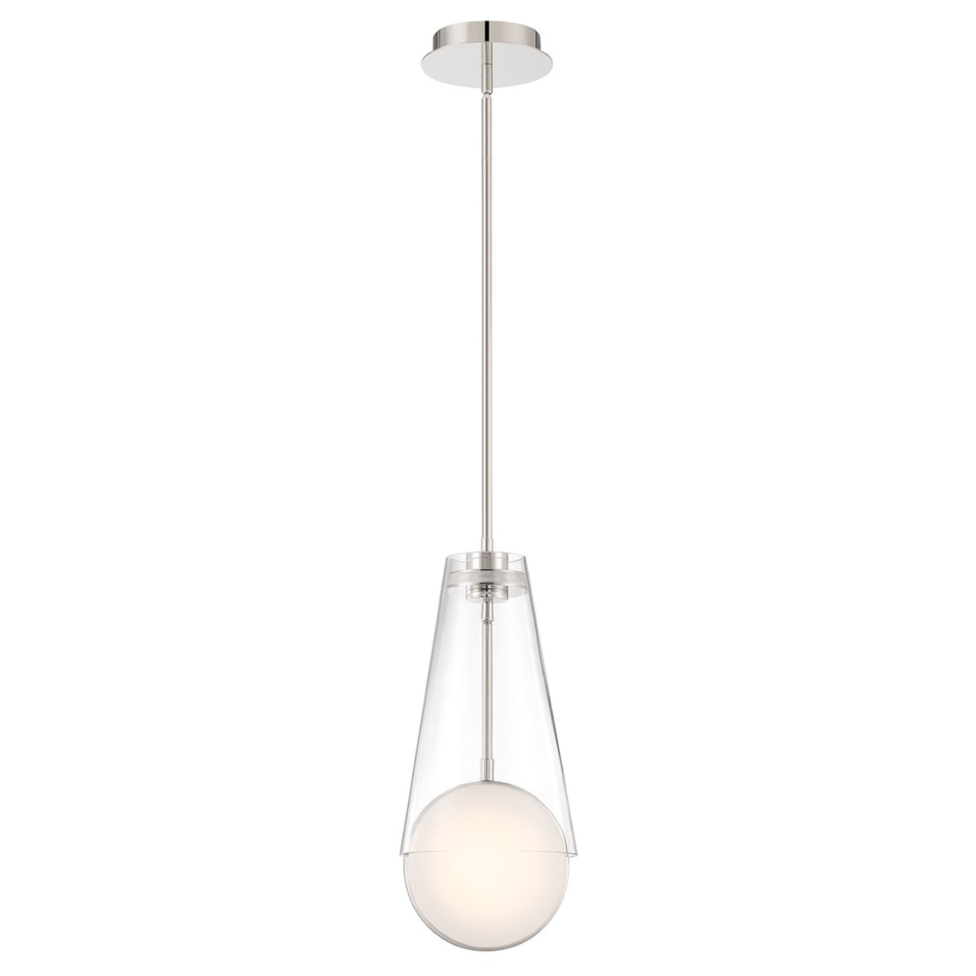 Solari 19" LED Pendant, Polished Nickel Finish - Bees Lighting