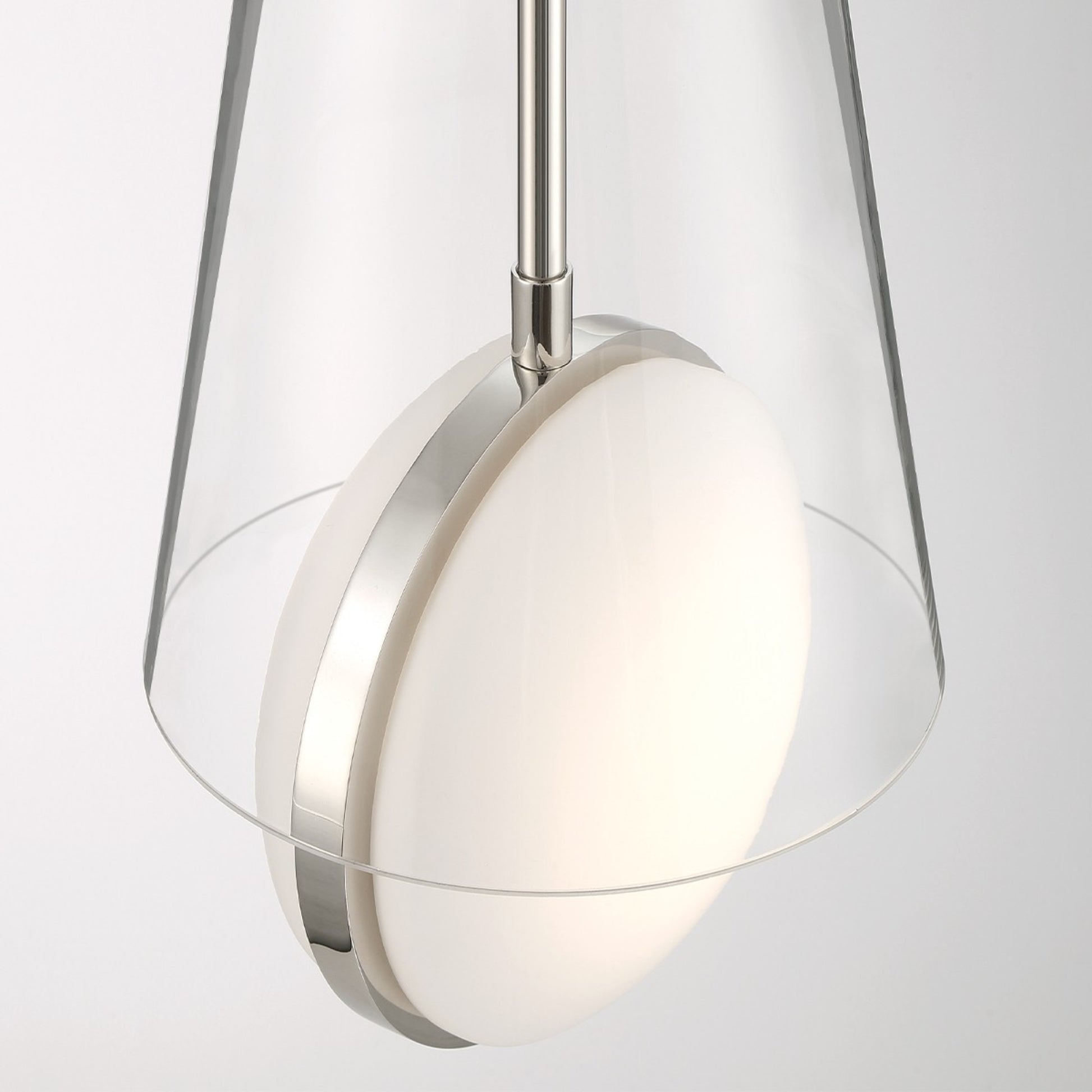 Solari 19" LED Pendant, Polished Nickel Finish - Bees Lighting