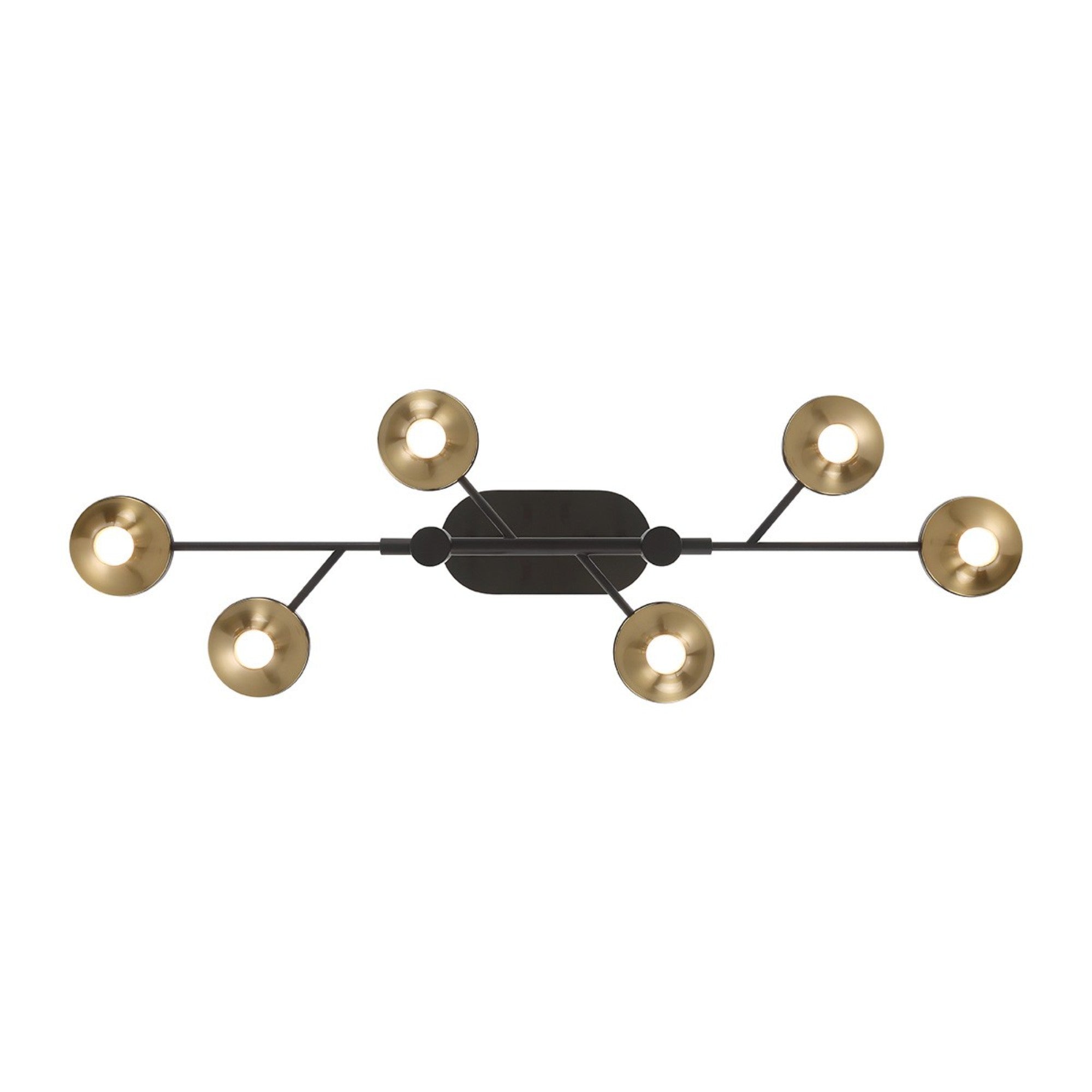 Torcia 6-Light 31" LED Chandelier, Black Finish - Bees Lighting
