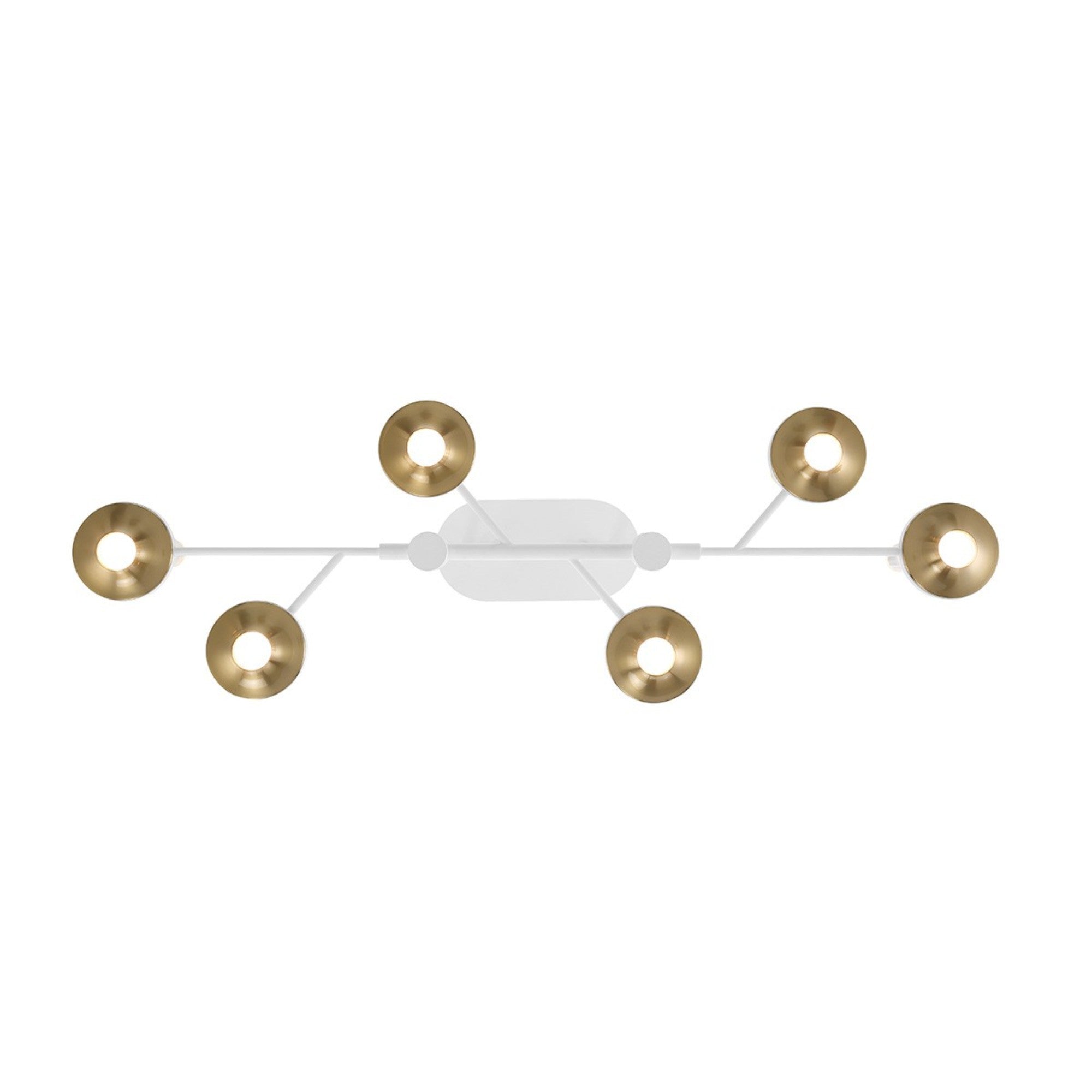 Torcia 6-Light 31" LED Chandelier, White Finish - Bees Lighting