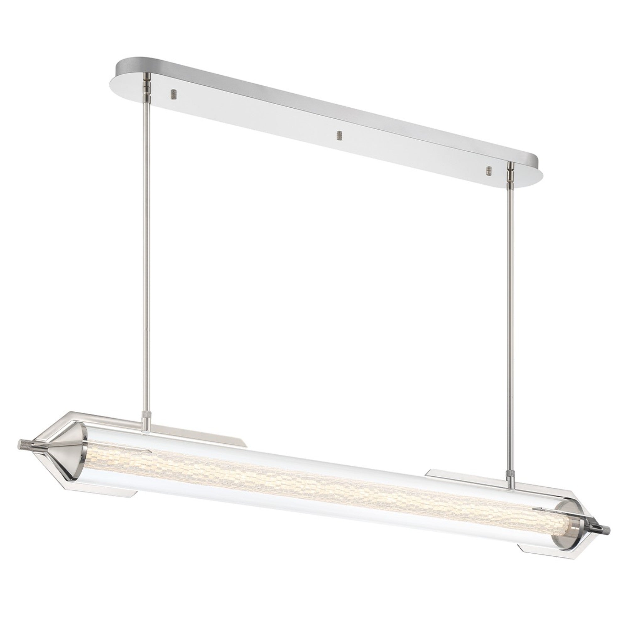 Espada 48" LED Linear Chandelier, Polished Nickel Finish - Bees Lighting
