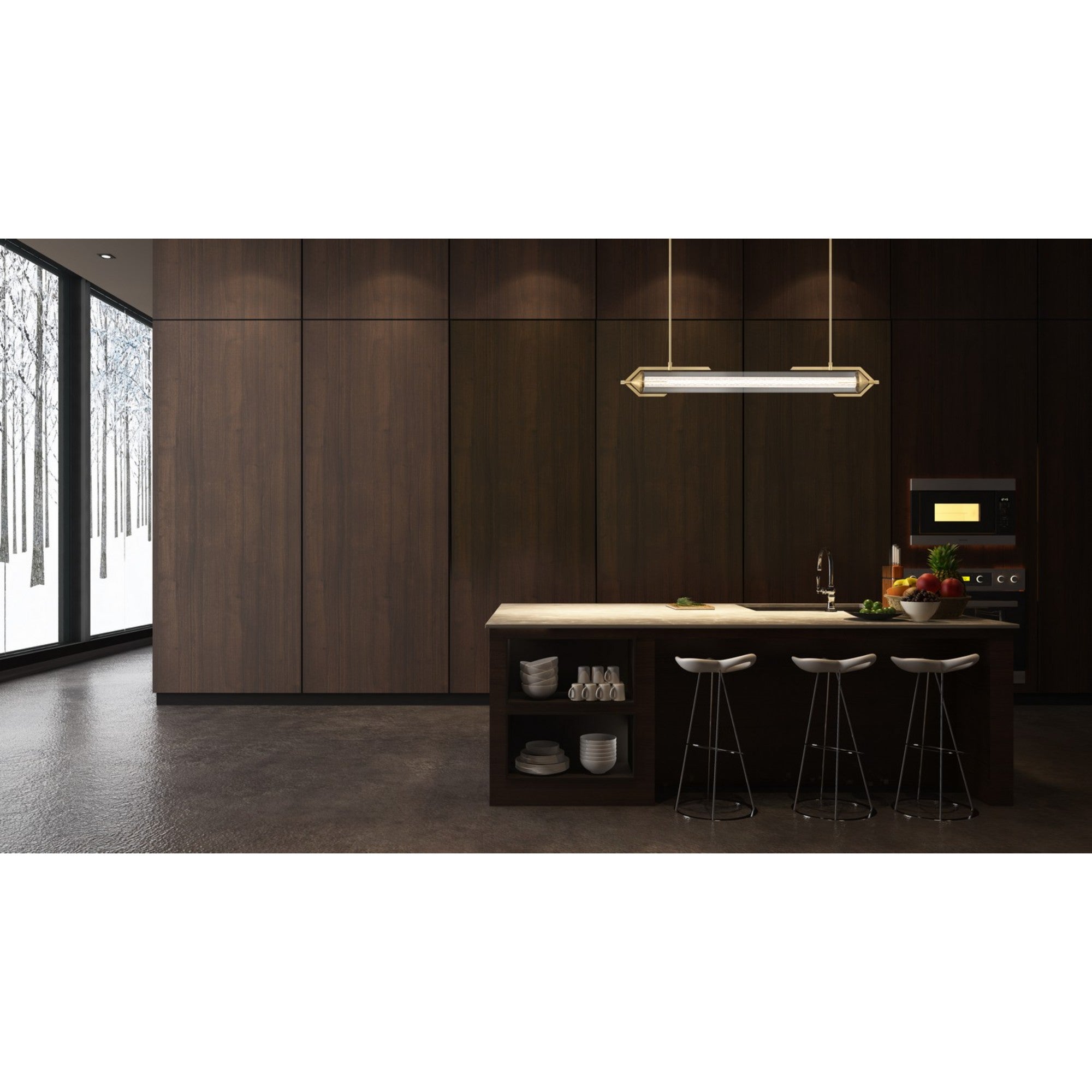 Espada 48" LED Linear Chandelier, Gold Finish - Bees Lighting