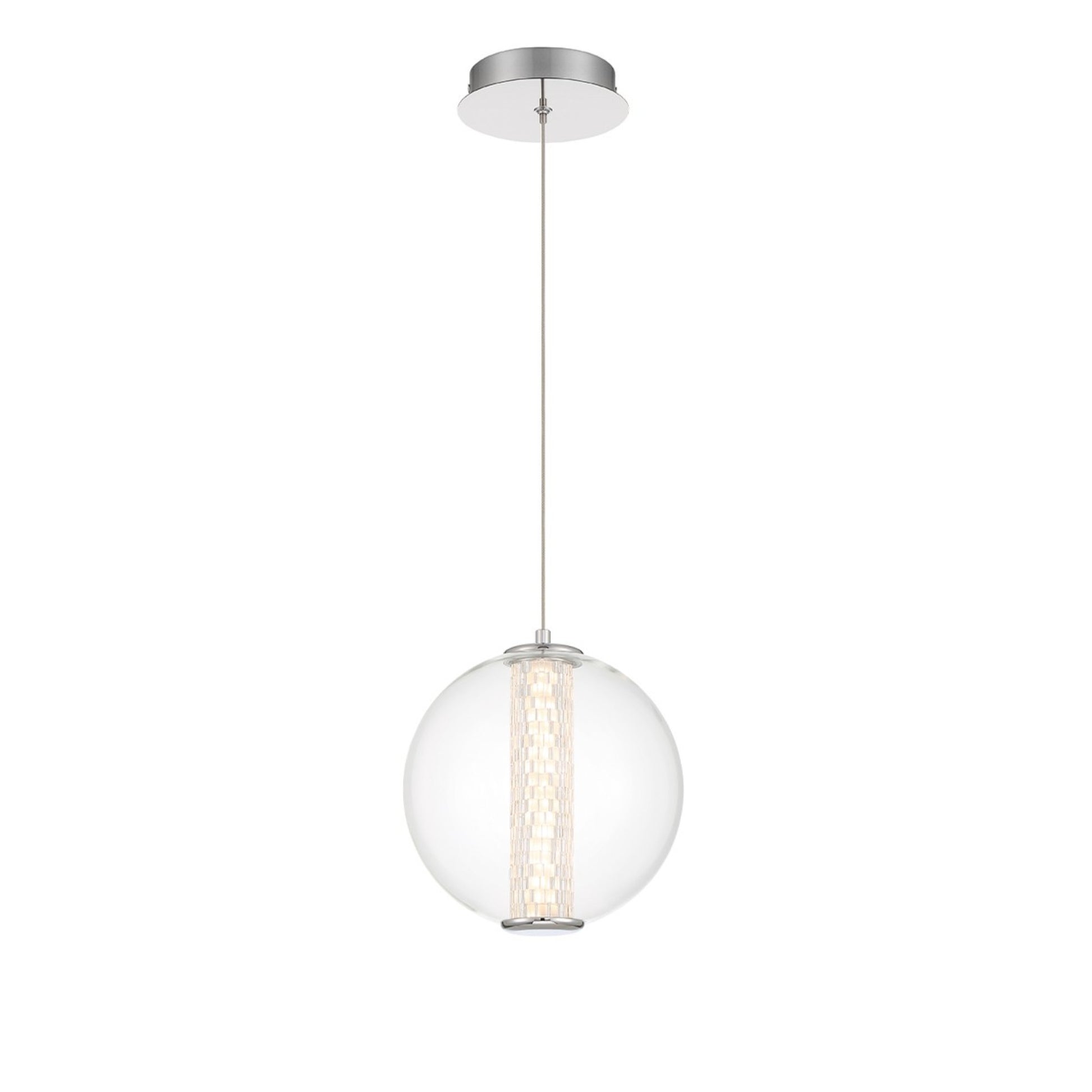 Atomo 9" LED Pendant, Chrome Finish - Bees Lighting