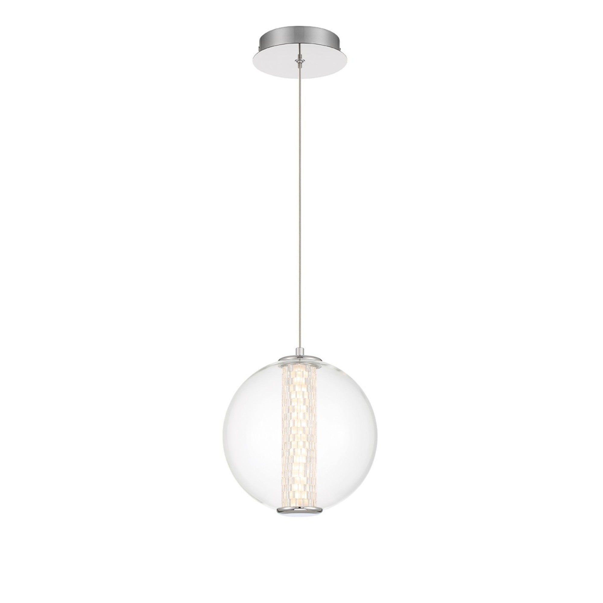 Atomo 9" LED Pendant, Chrome Finish - Bees Lighting