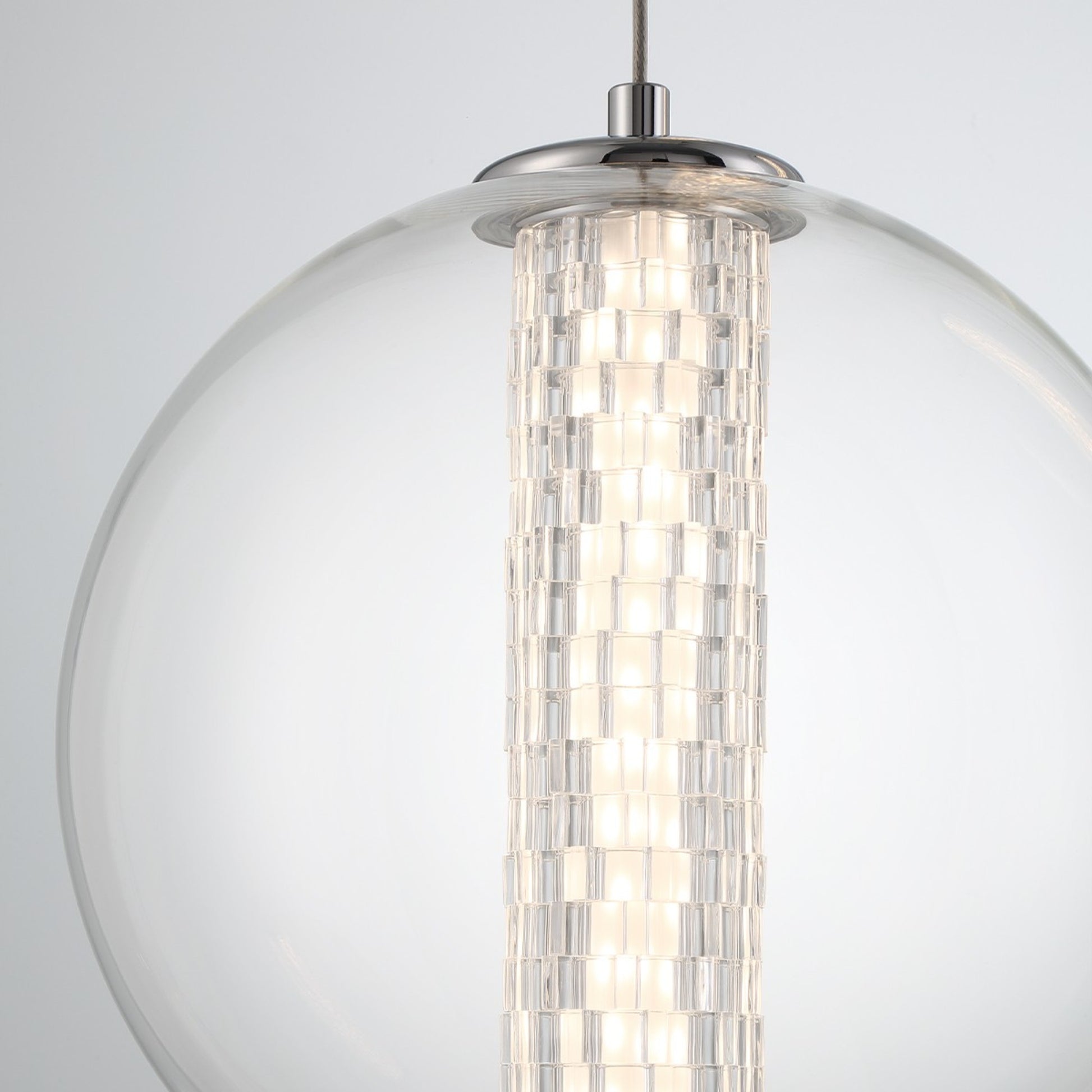 Atomo 9" LED Pendant, Chrome Finish - Bees Lighting