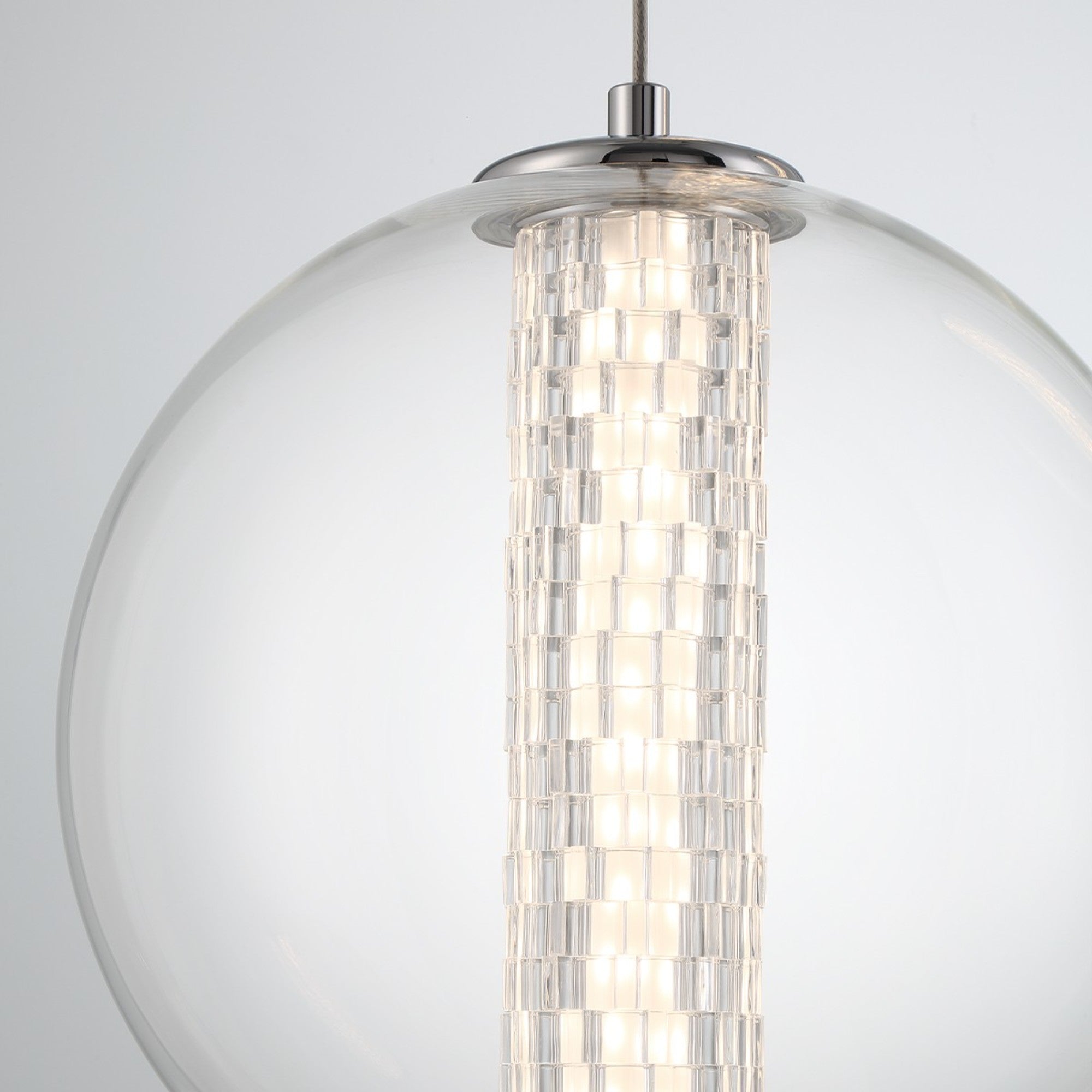 Atomo 9" LED Pendant, Chrome Finish - Bees Lighting