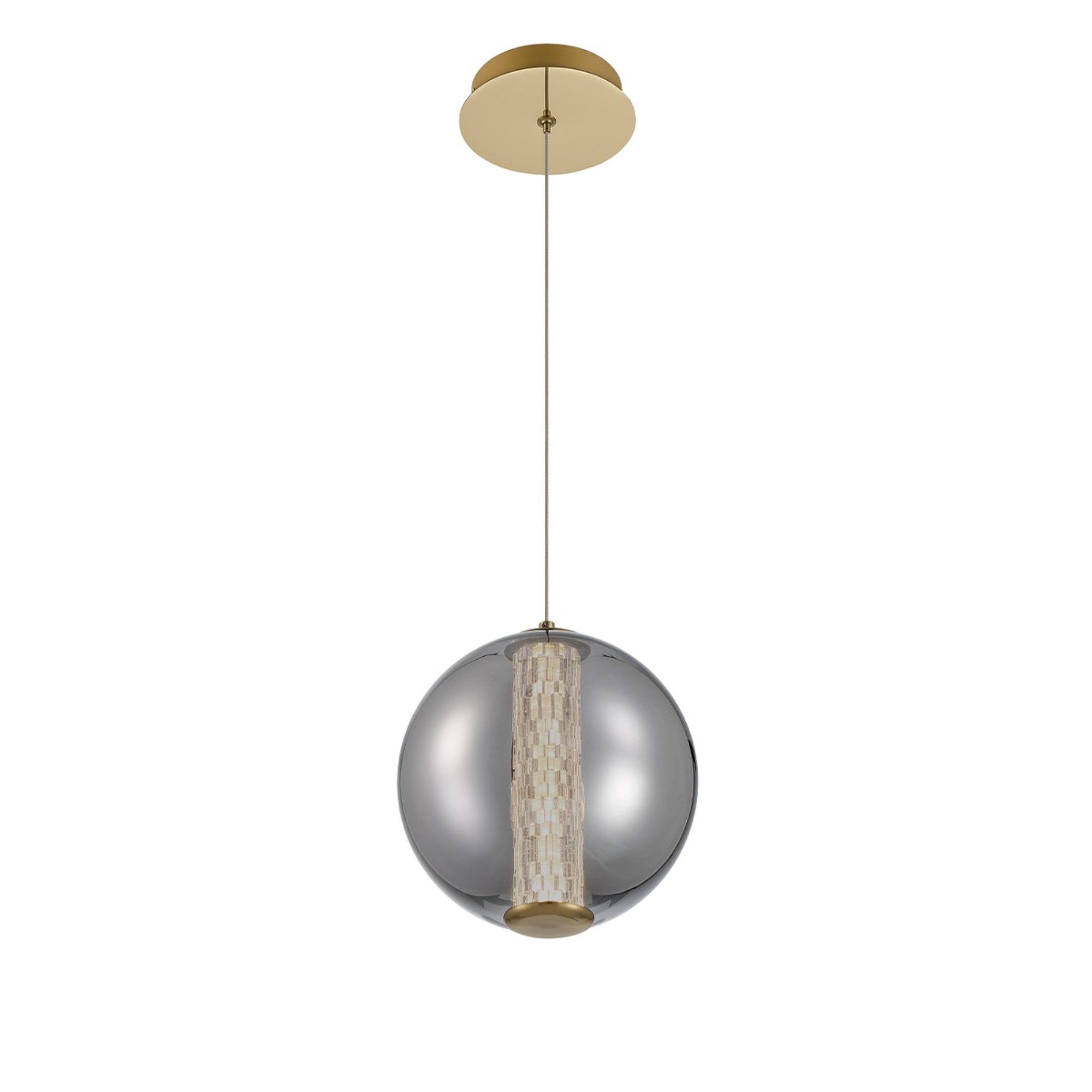 Atomo 9" LED Pendant, Gold Finish - Bees Lighting