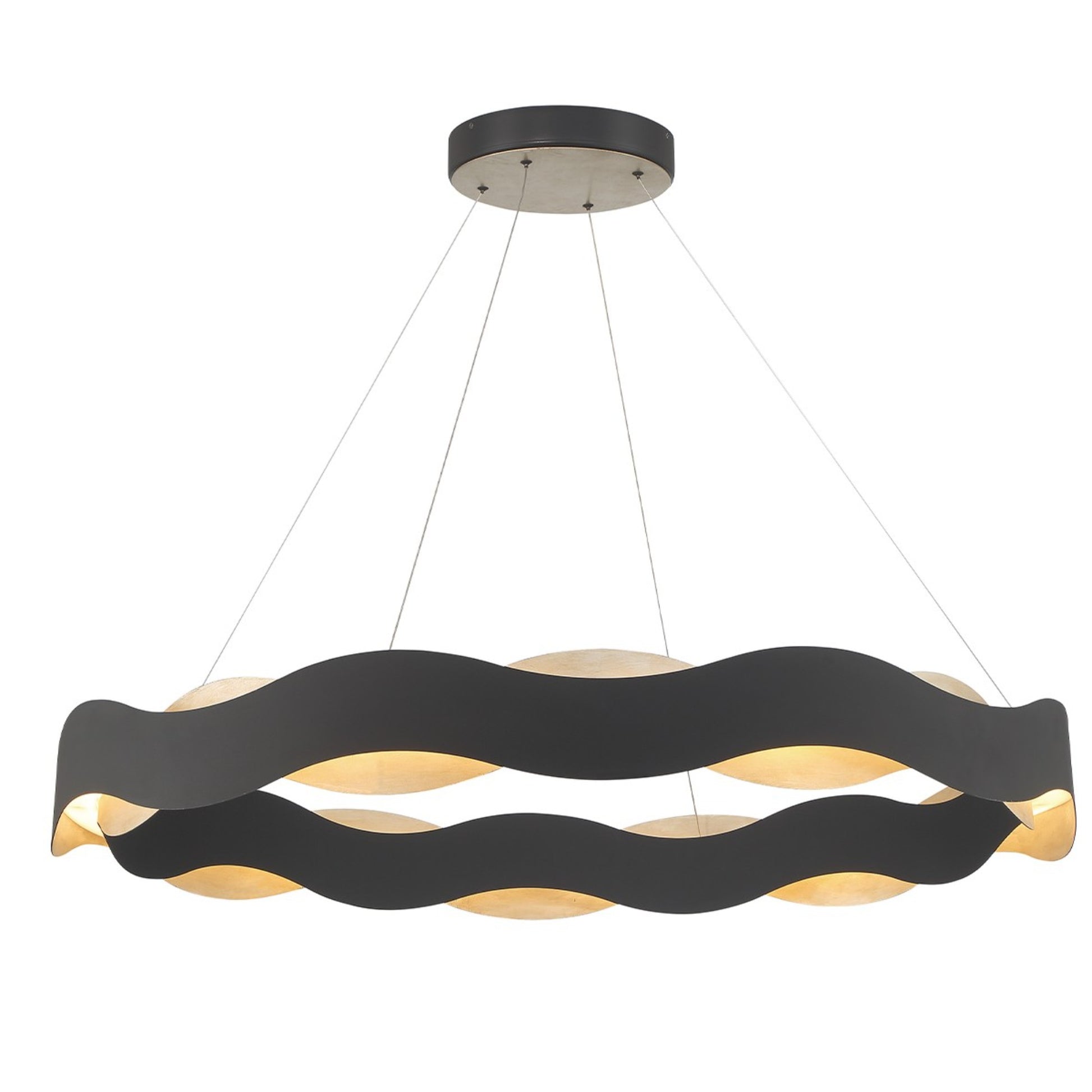 Vaughan 46" LED Chandelier, Silver & Black Finish - Bees Lighting