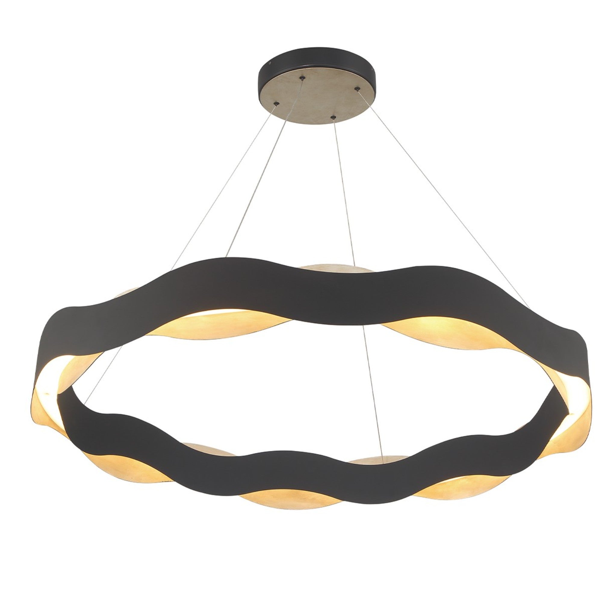 Vaughan 46" LED Chandelier, Silver & Black Finish - Bees Lighting