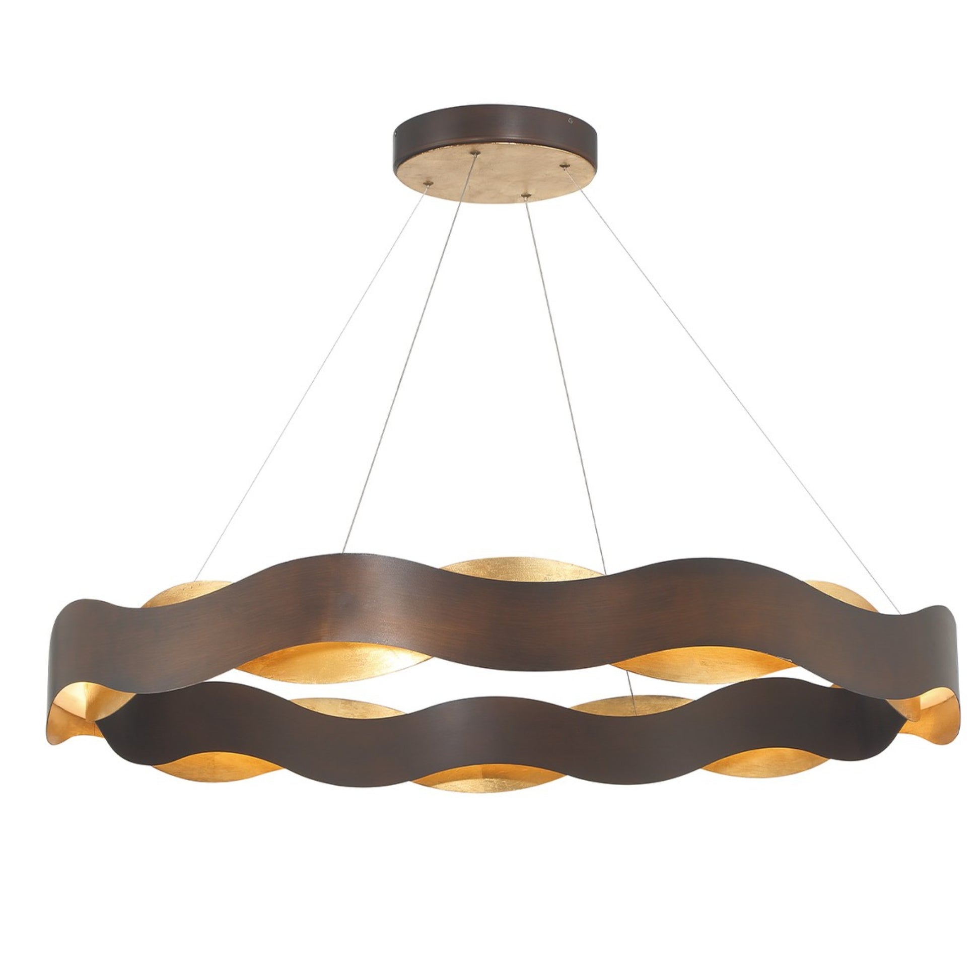 Vaughan 46" LED Chandelier, Bronze & Gold Finish - Bees Lighting