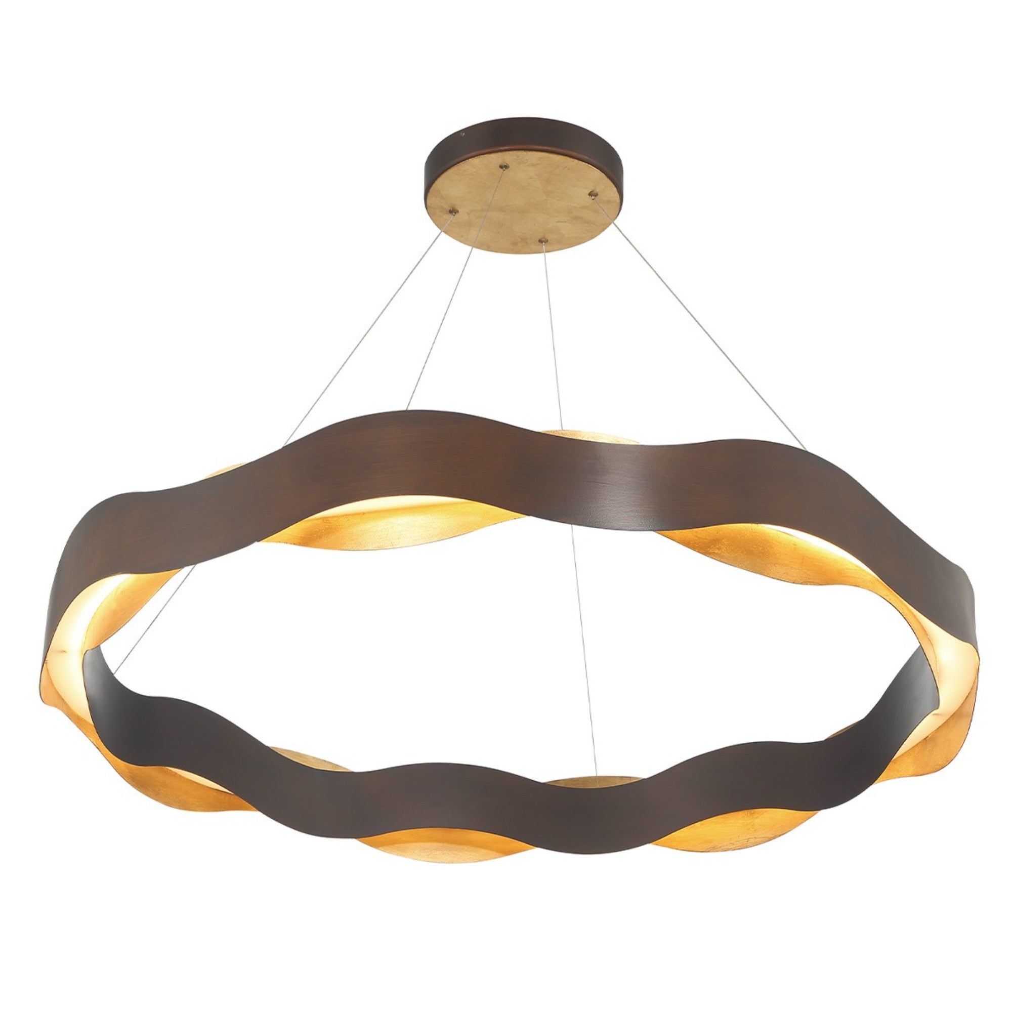 Vaughan 46" LED Chandelier, Bronze & Gold Finish - Bees Lighting