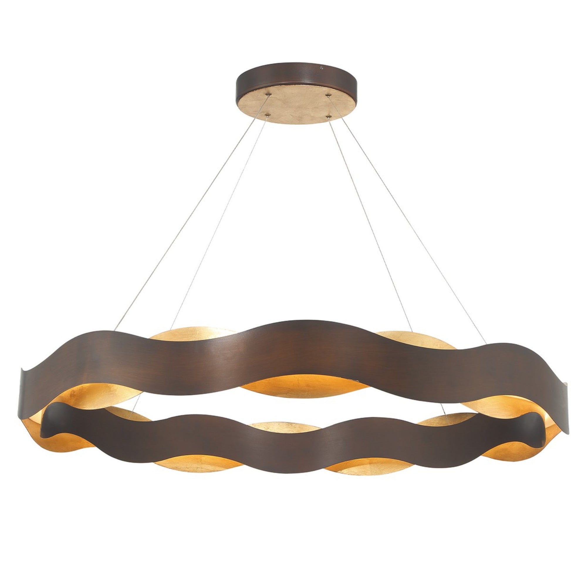 Vaughan 46" LED Chandelier, Bronze & Gold Finish - Bees Lighting