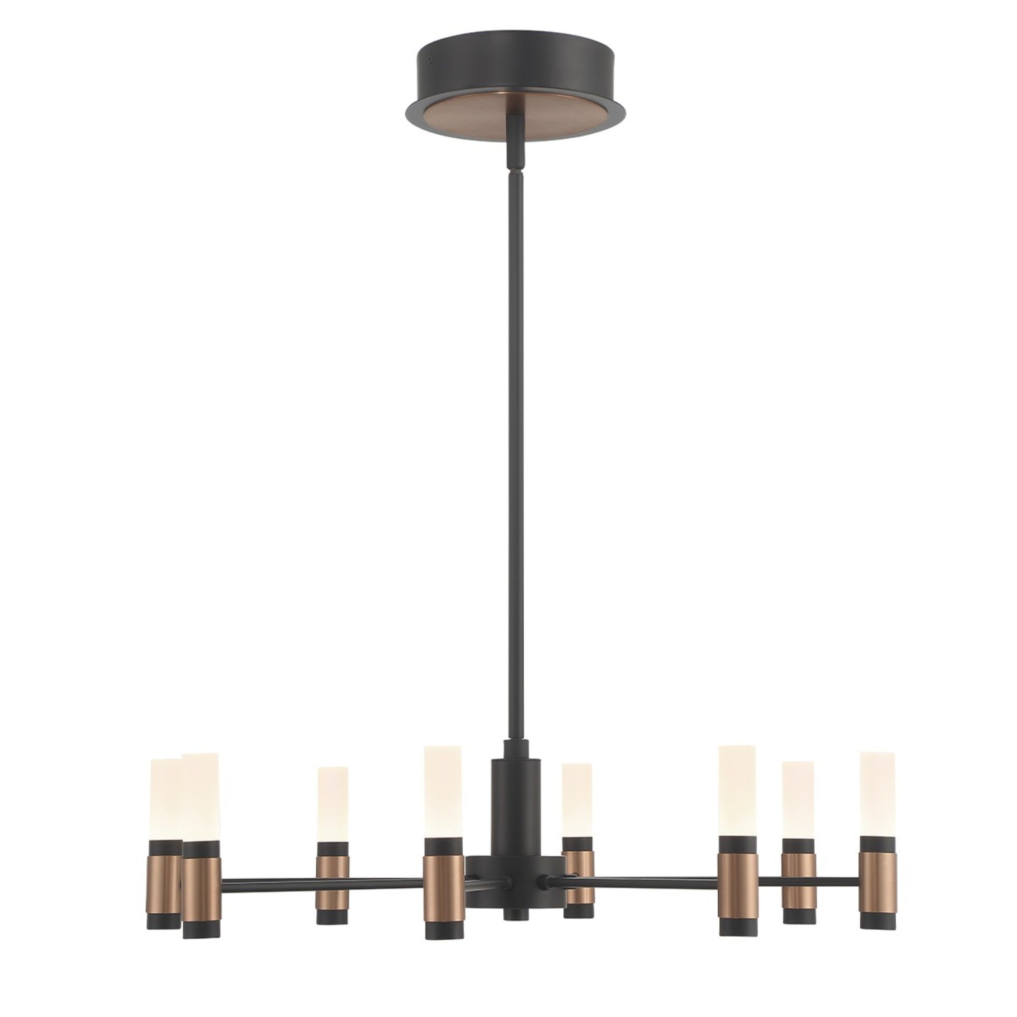 Albany 8-Light 24" LED Chandelier, Black & Brass Finish - Bees Lighting