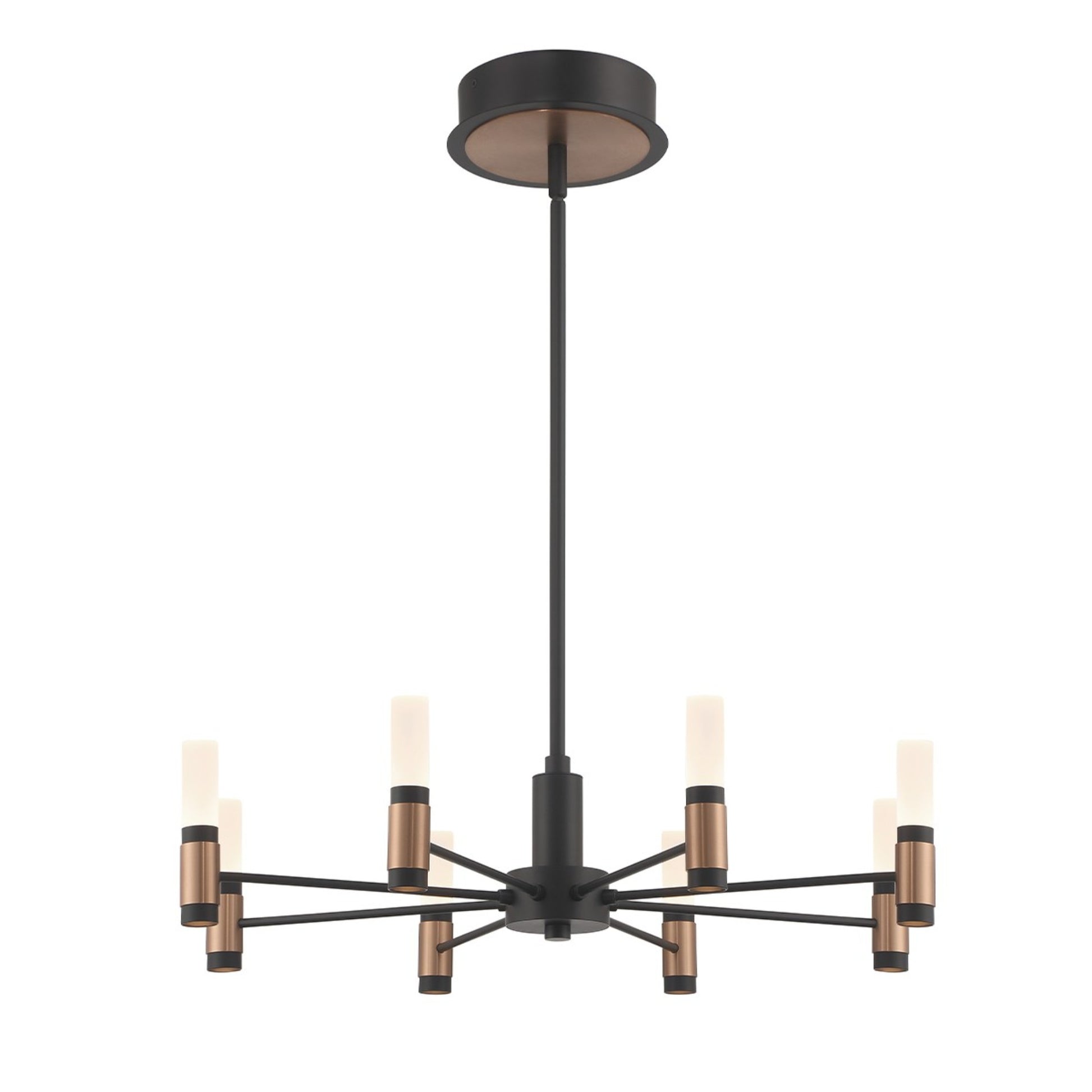 Albany 8-Light 24" LED Chandelier, Black & Brass Finish - Bees Lighting