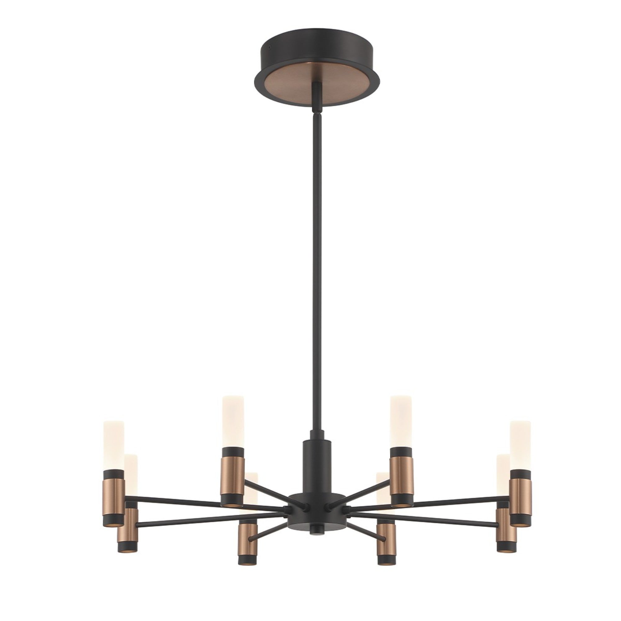Albany 8-Light 24" LED Chandelier, Black & Brass Finish - Bees Lighting
