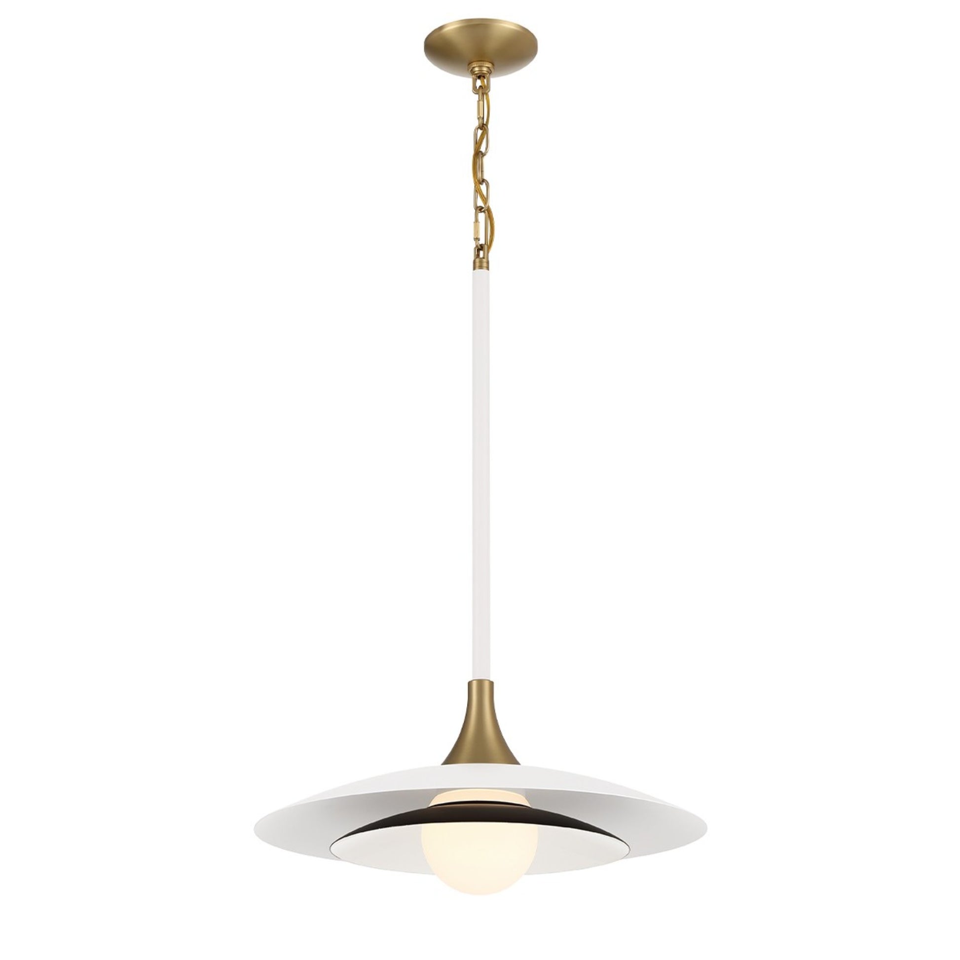 Welsh 18" LED Pendant, White Finish - Bees Lighting