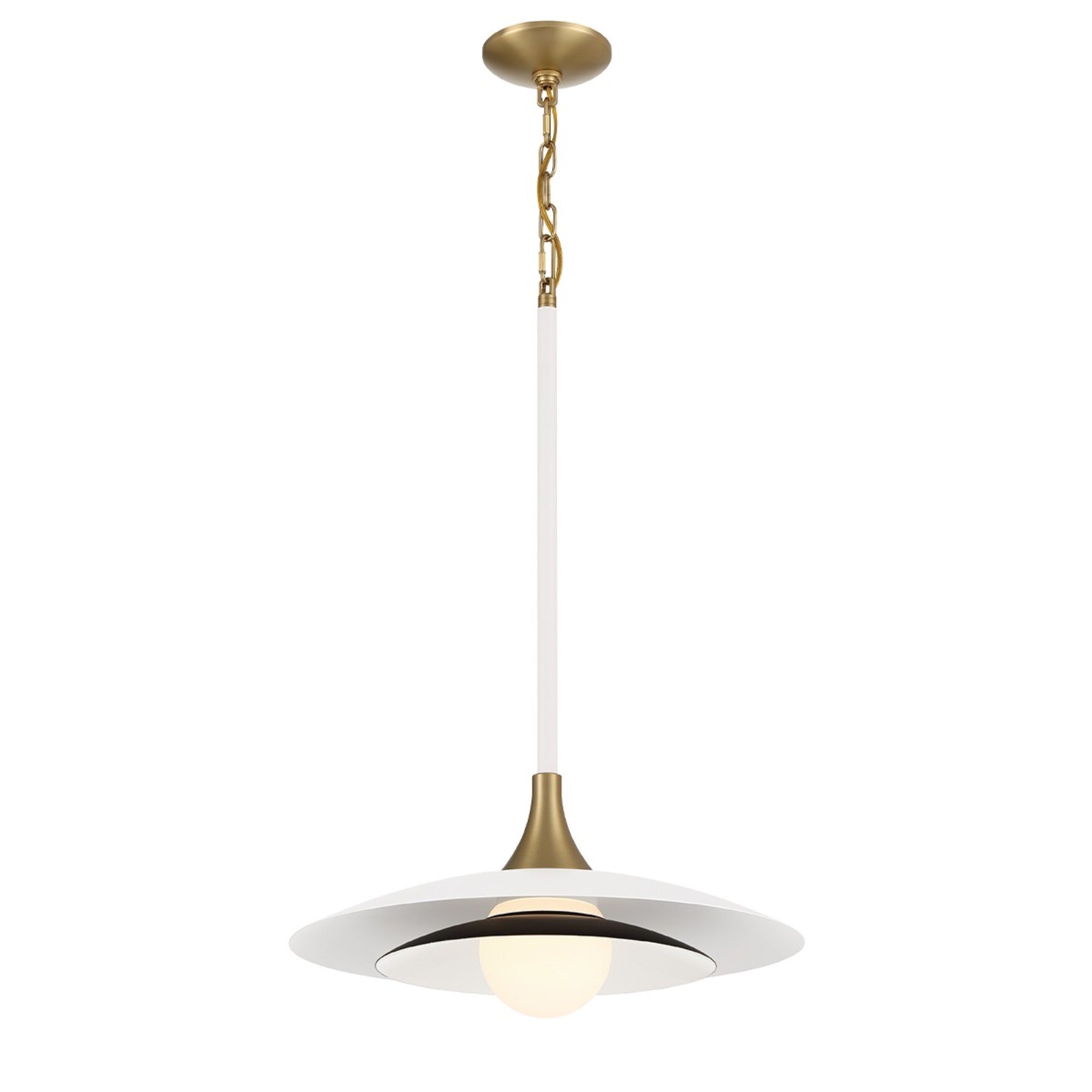 Welsh 18" LED Pendant, White Finish - Bees Lighting