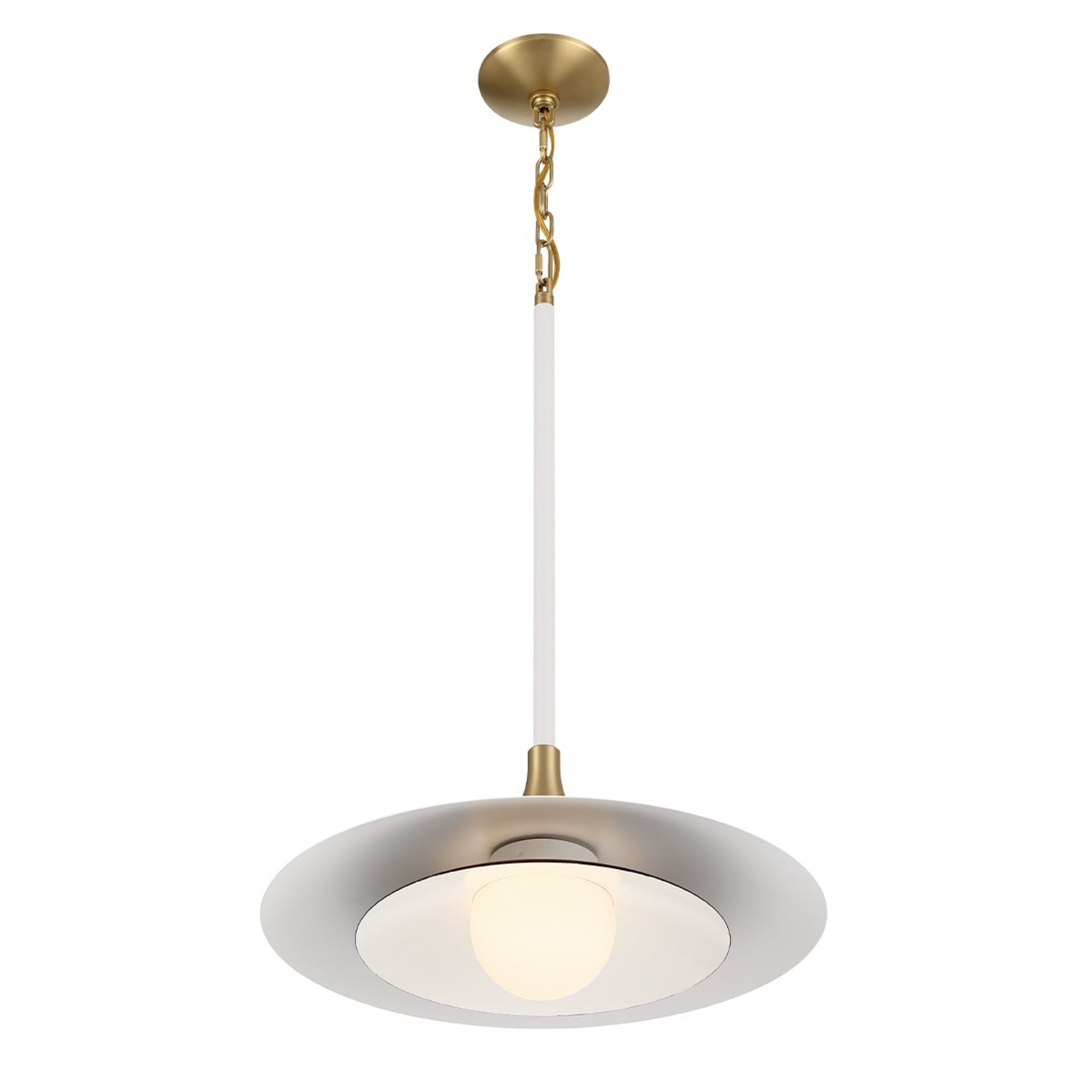 Welsh 18" LED Pendant, White Finish - Bees Lighting