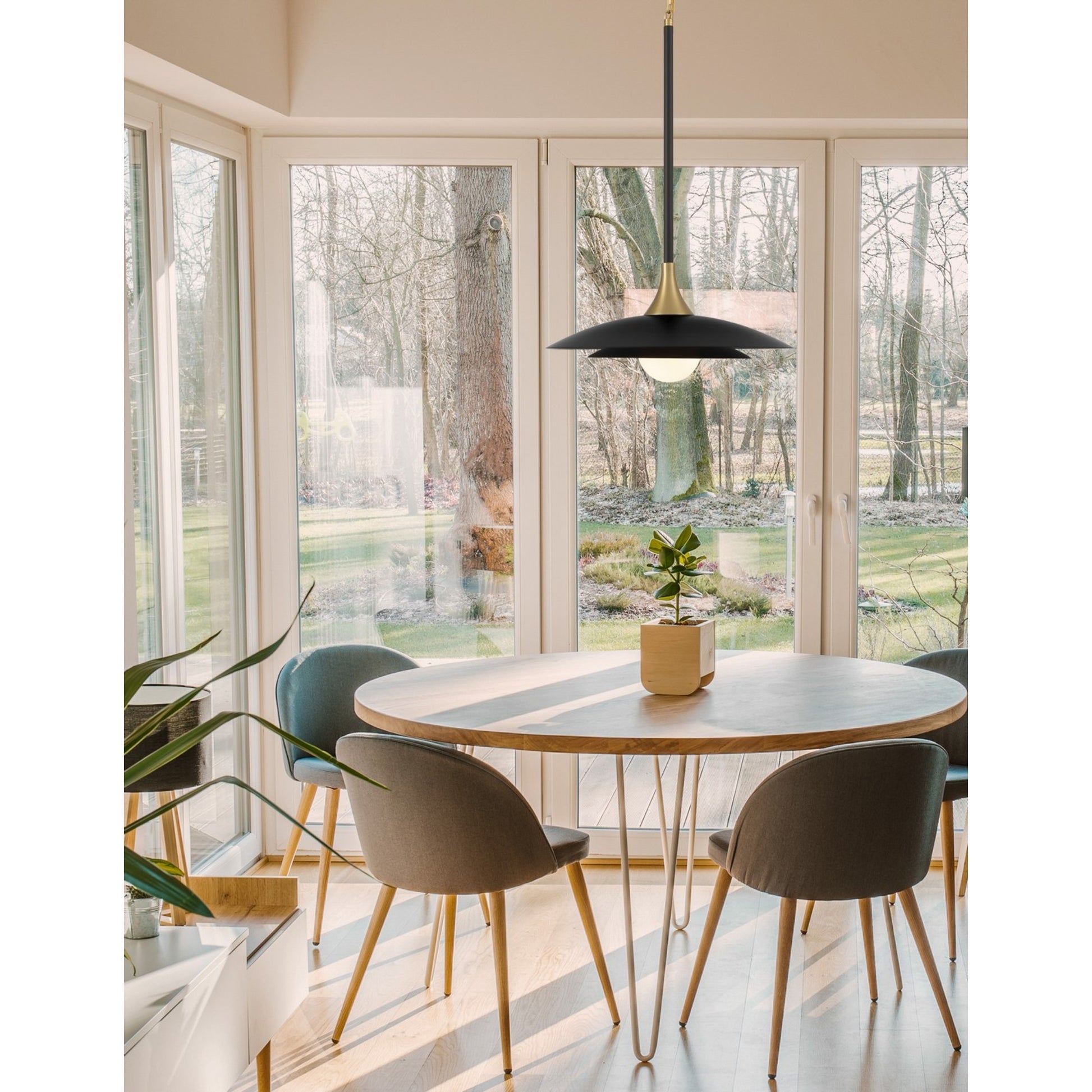 Welsh 18" LED Pendant, Black Finish - Bees Lighting