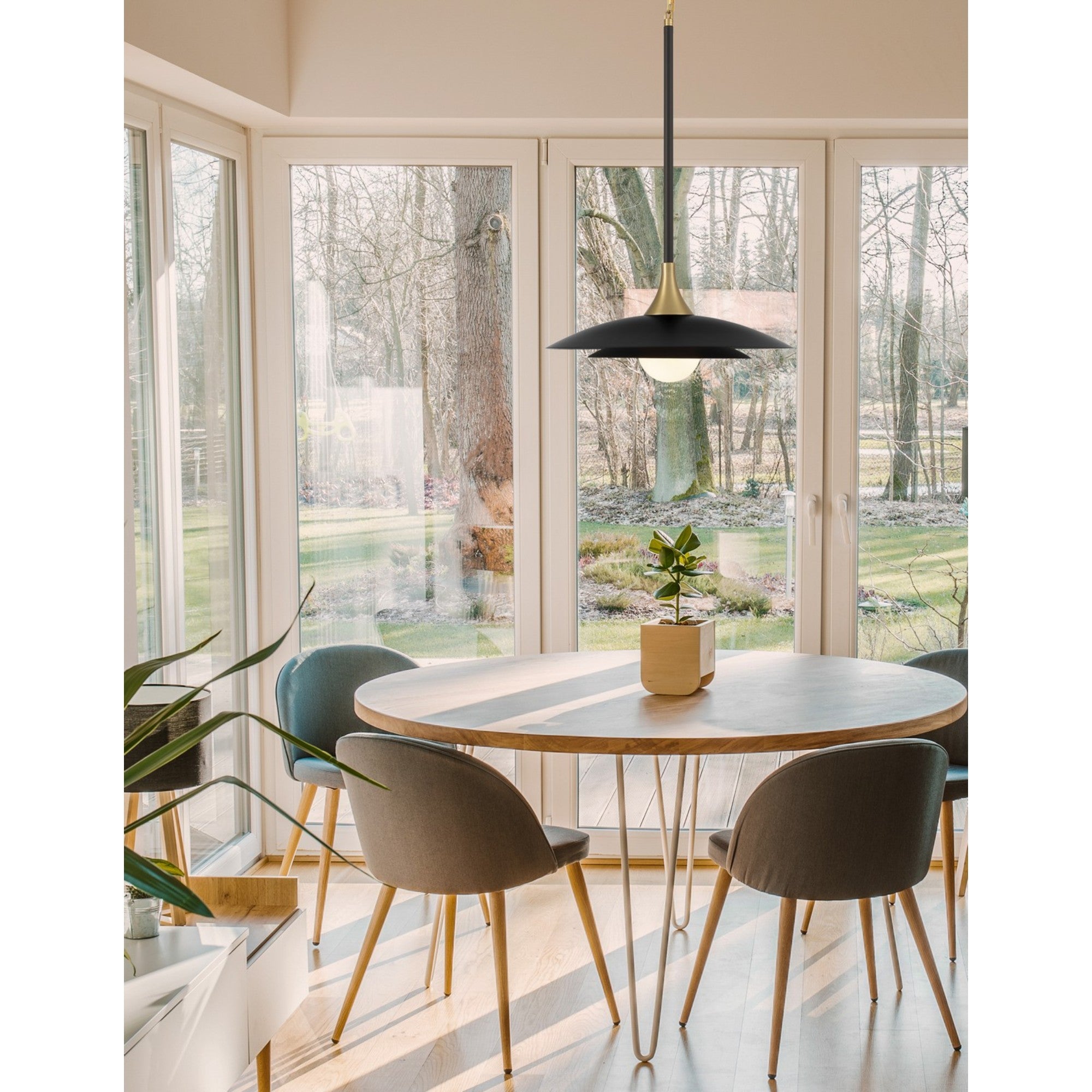 Welsh 18" LED Pendant, Black Finish - Bees Lighting