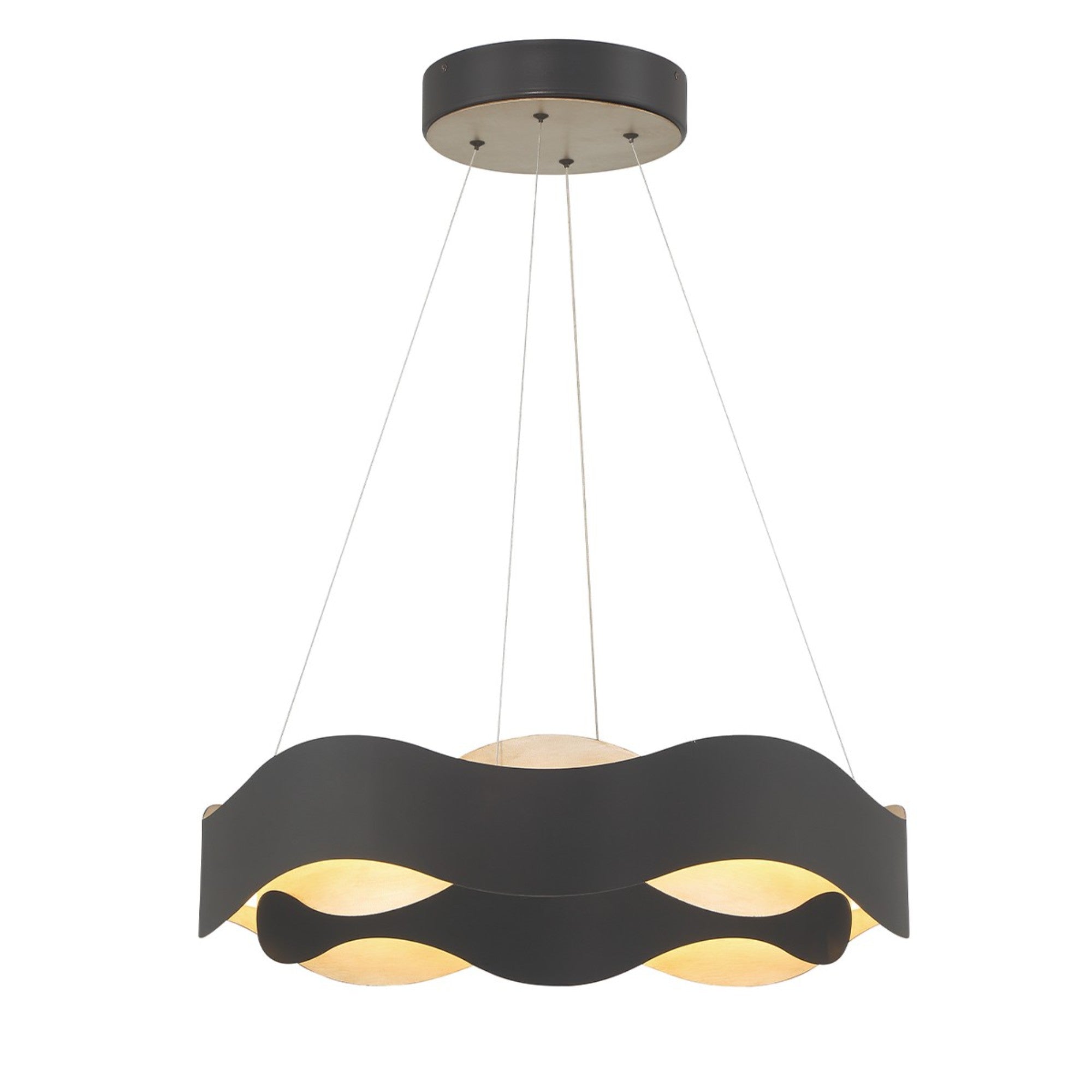 Vaughan 24" LED Chandelier, Silver & Black Finish - Bees Lighting
