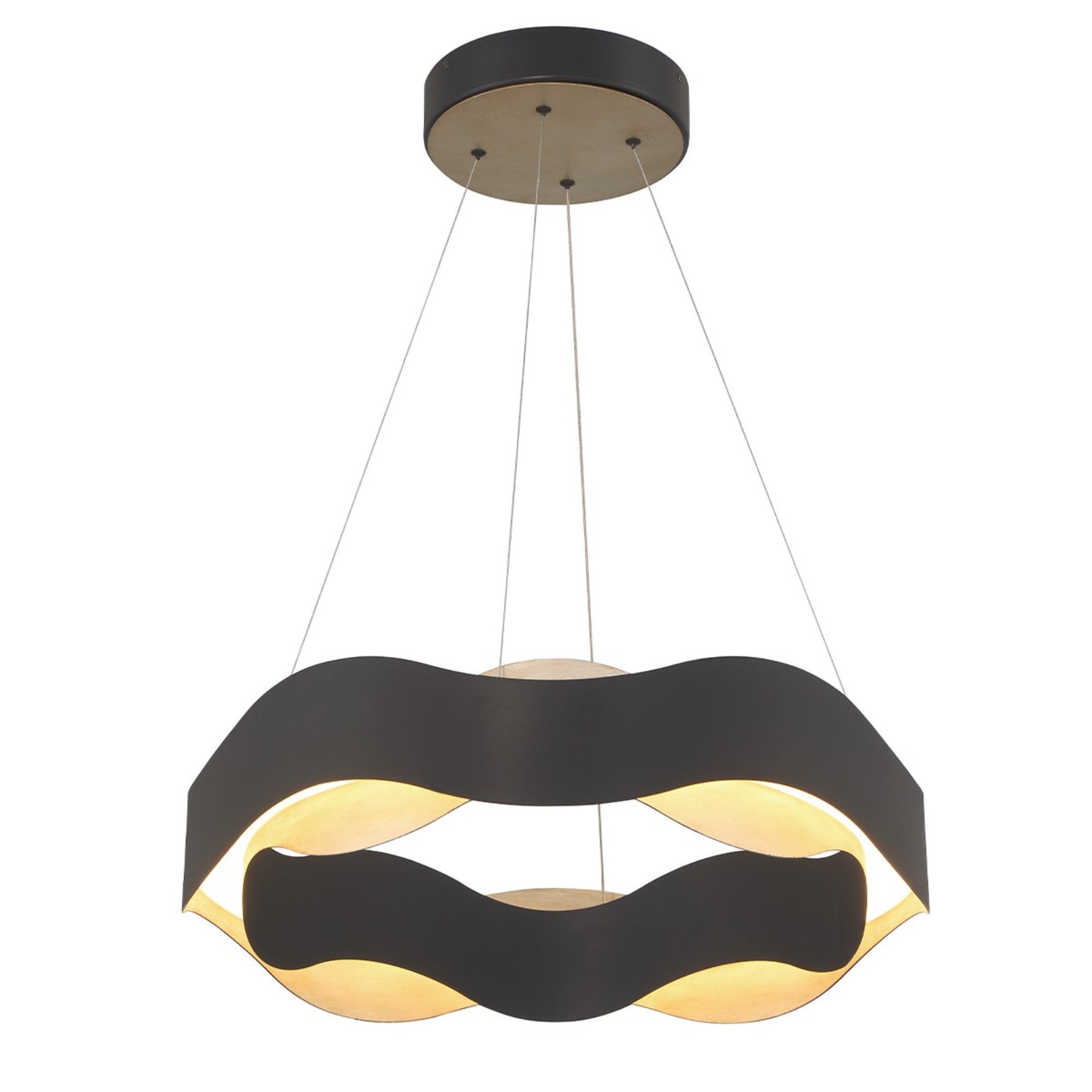 Vaughan 24" LED Chandelier, Silver & Black Finish - Bees Lighting