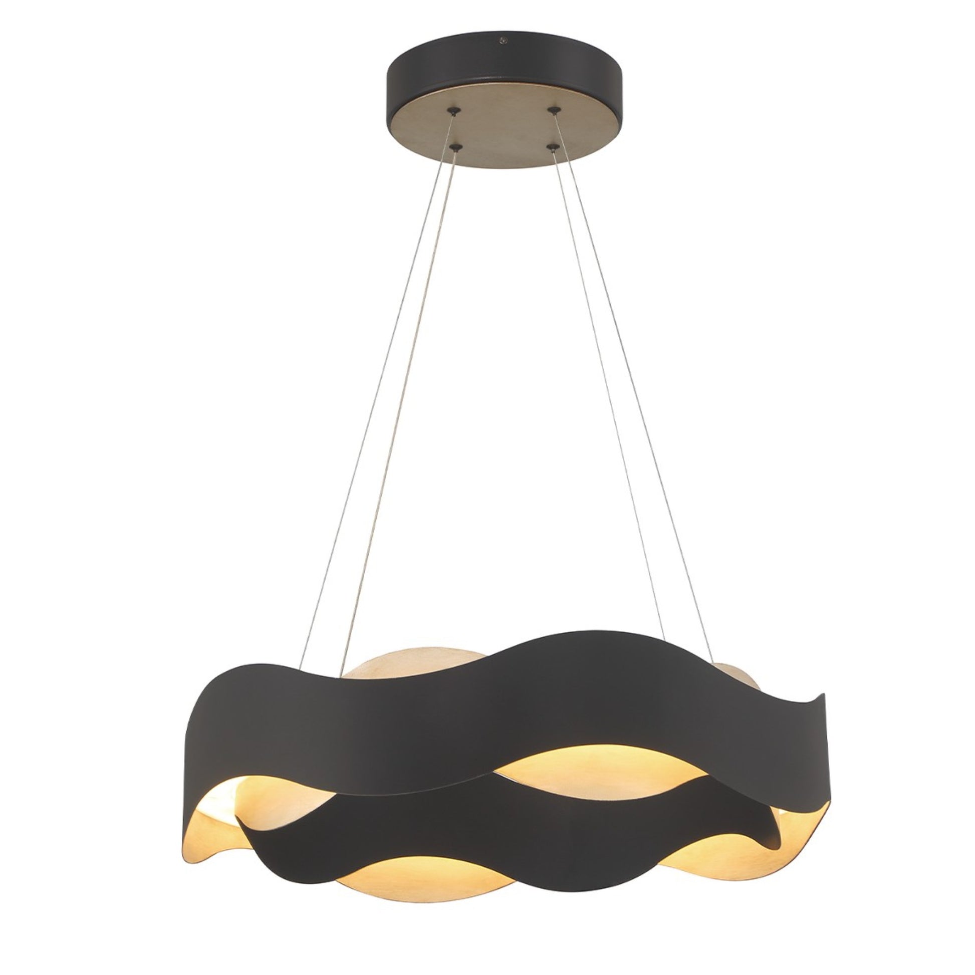 Vaughan 24" LED Chandelier, Silver & Black Finish - Bees Lighting