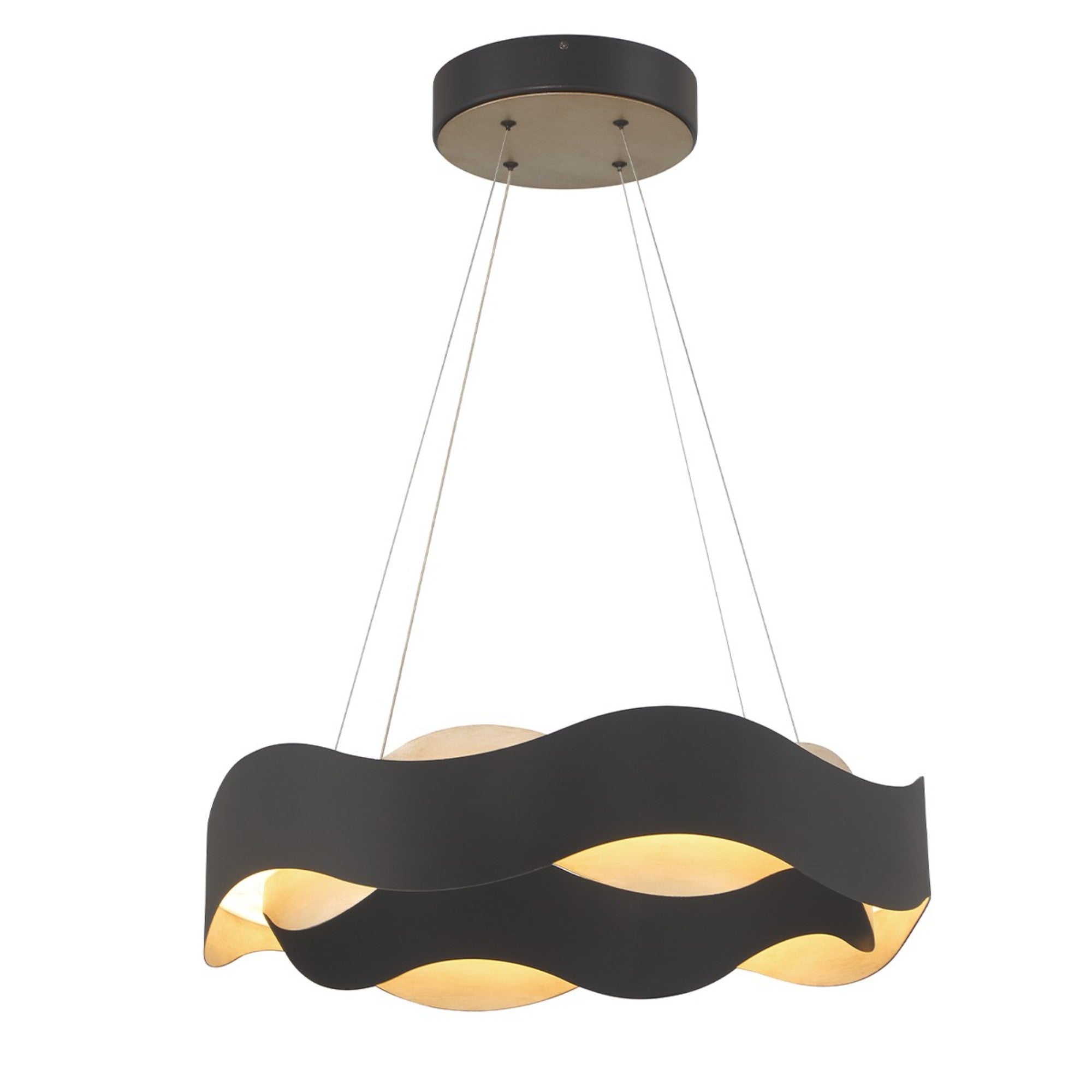 Vaughan 24" LED Chandelier, Silver & Black Finish - Bees Lighting