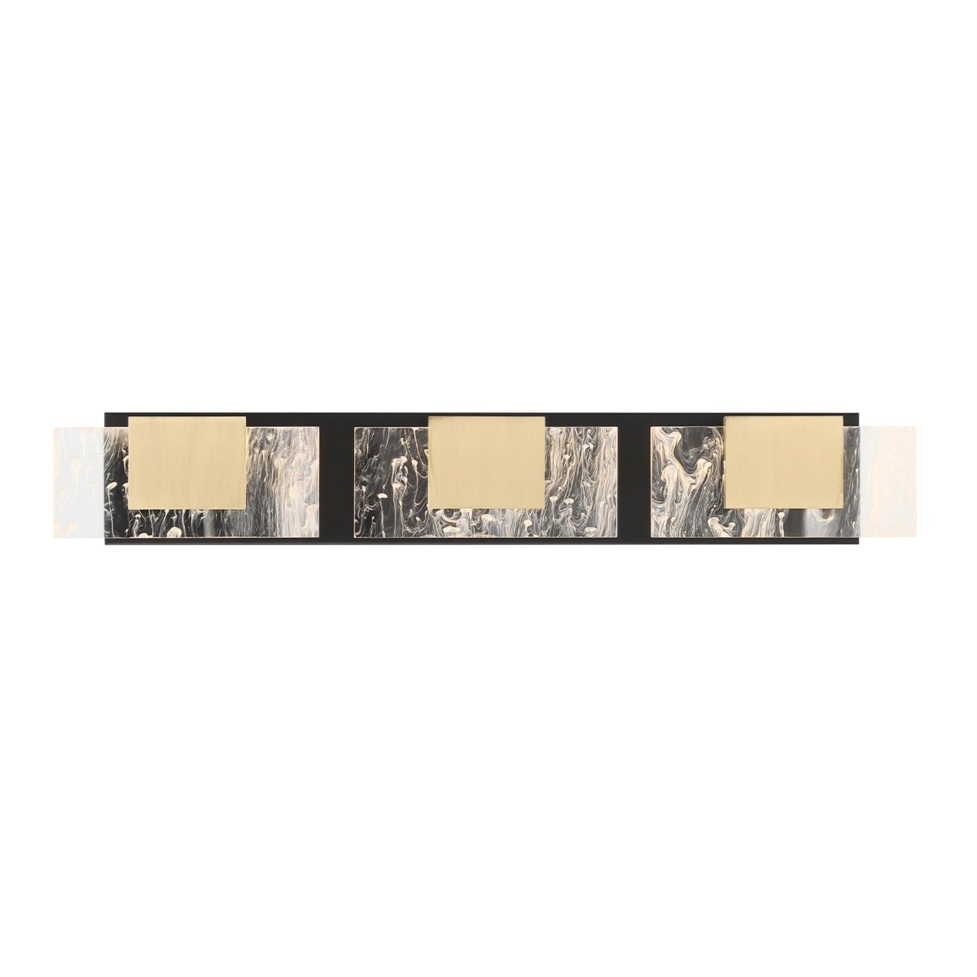 Kasha 3-Light 28" LED Vanity, Gold & Black Finish - Bees Lighting